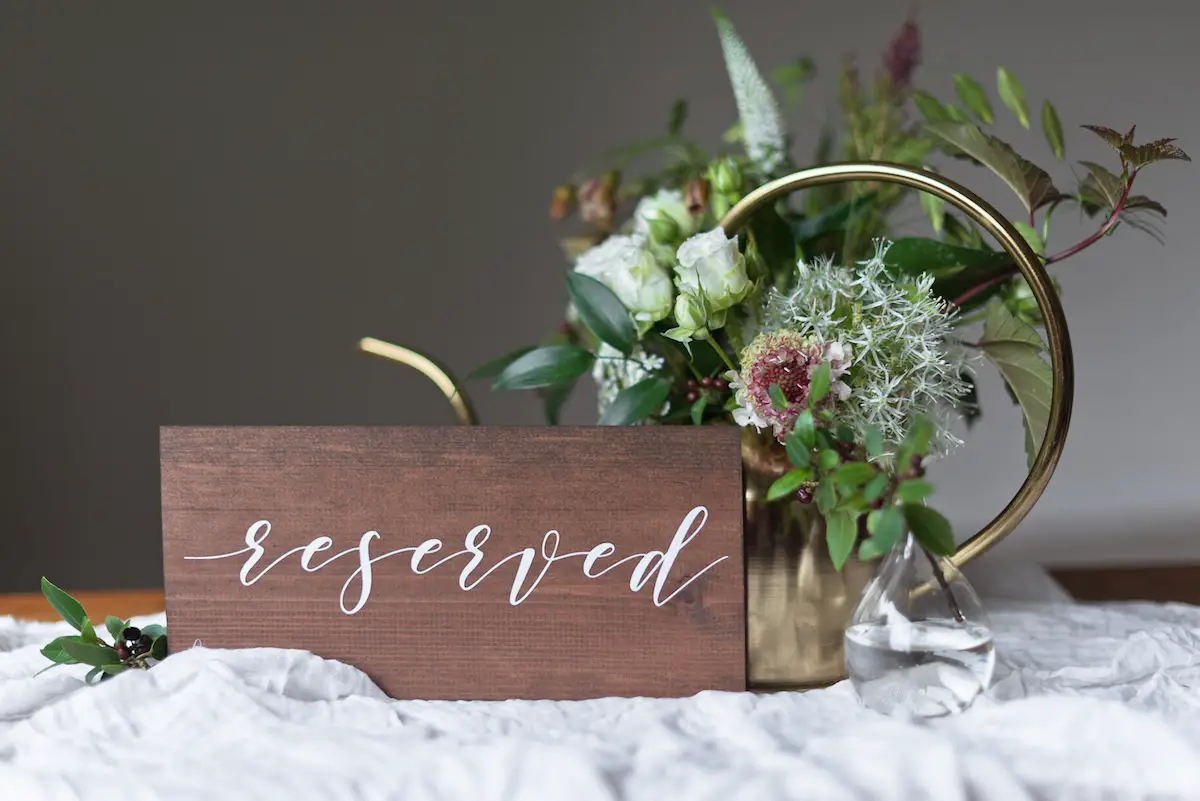 Romantic Reserved Wedding Sign