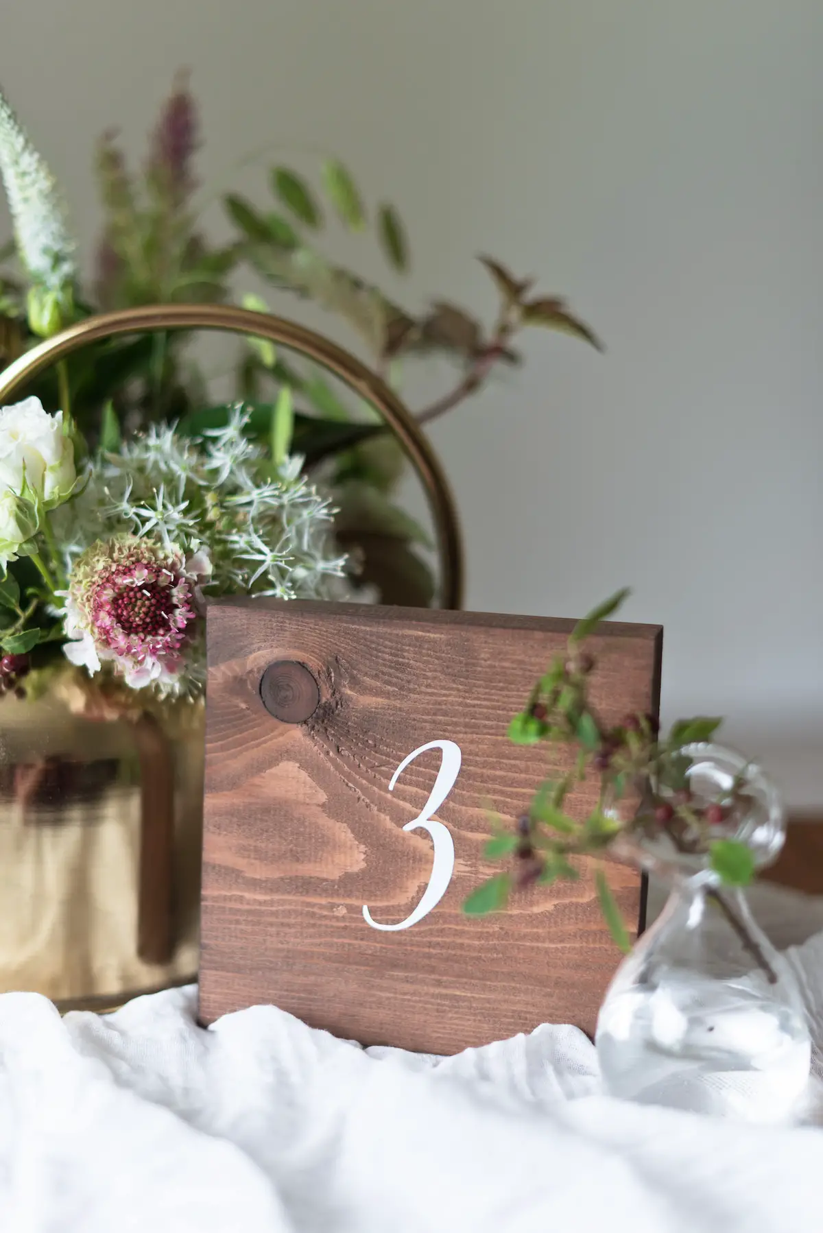Romantic Wood Table Numbers