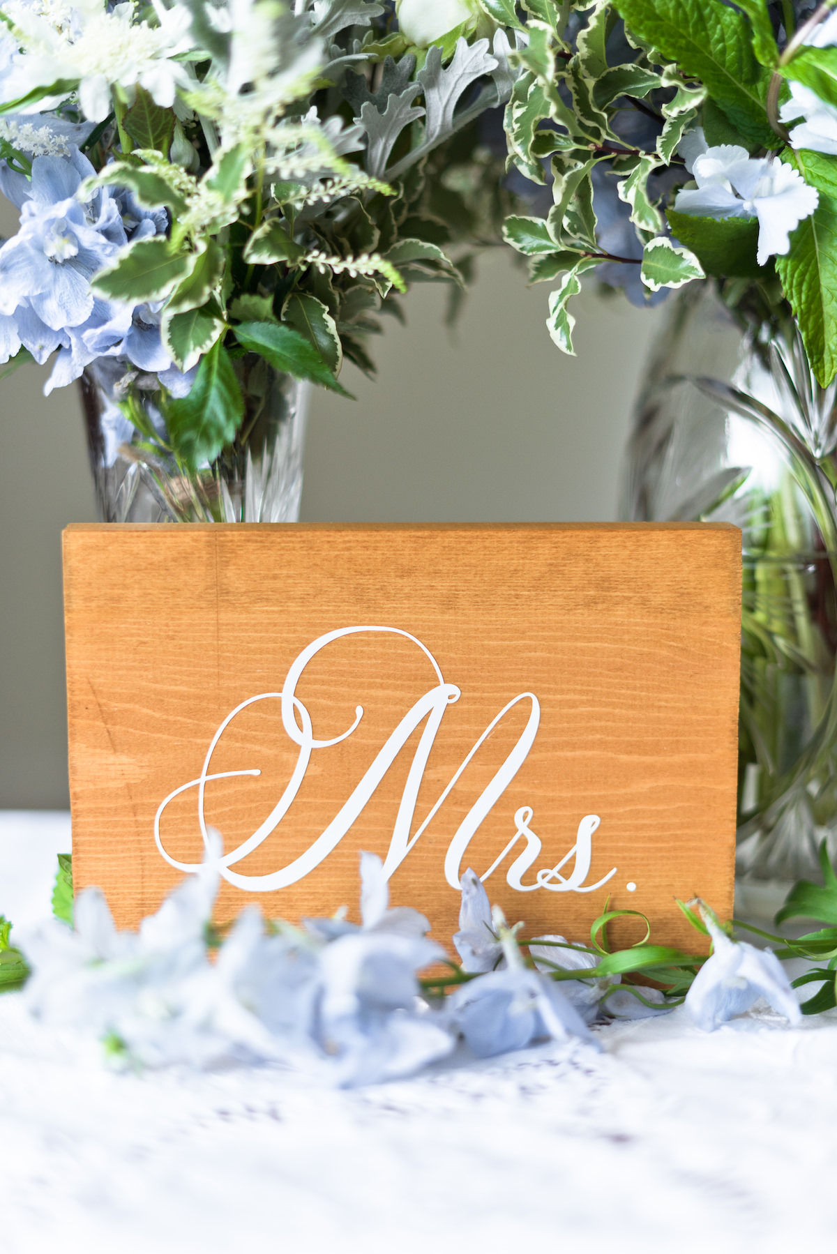 Wood Table Wedding Sign