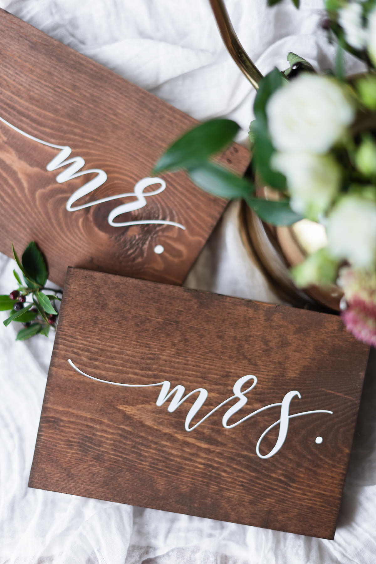 Wood Table Wedding Signs