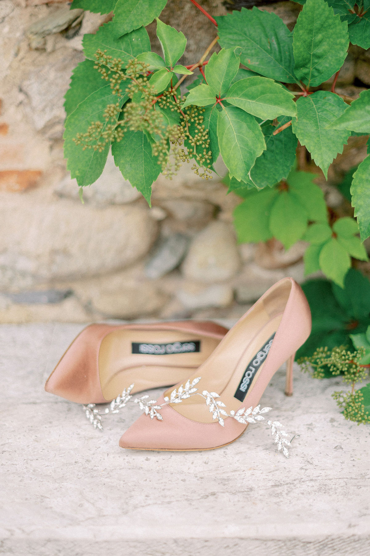 Blush Wedding Shoes - Linda Nari Photography