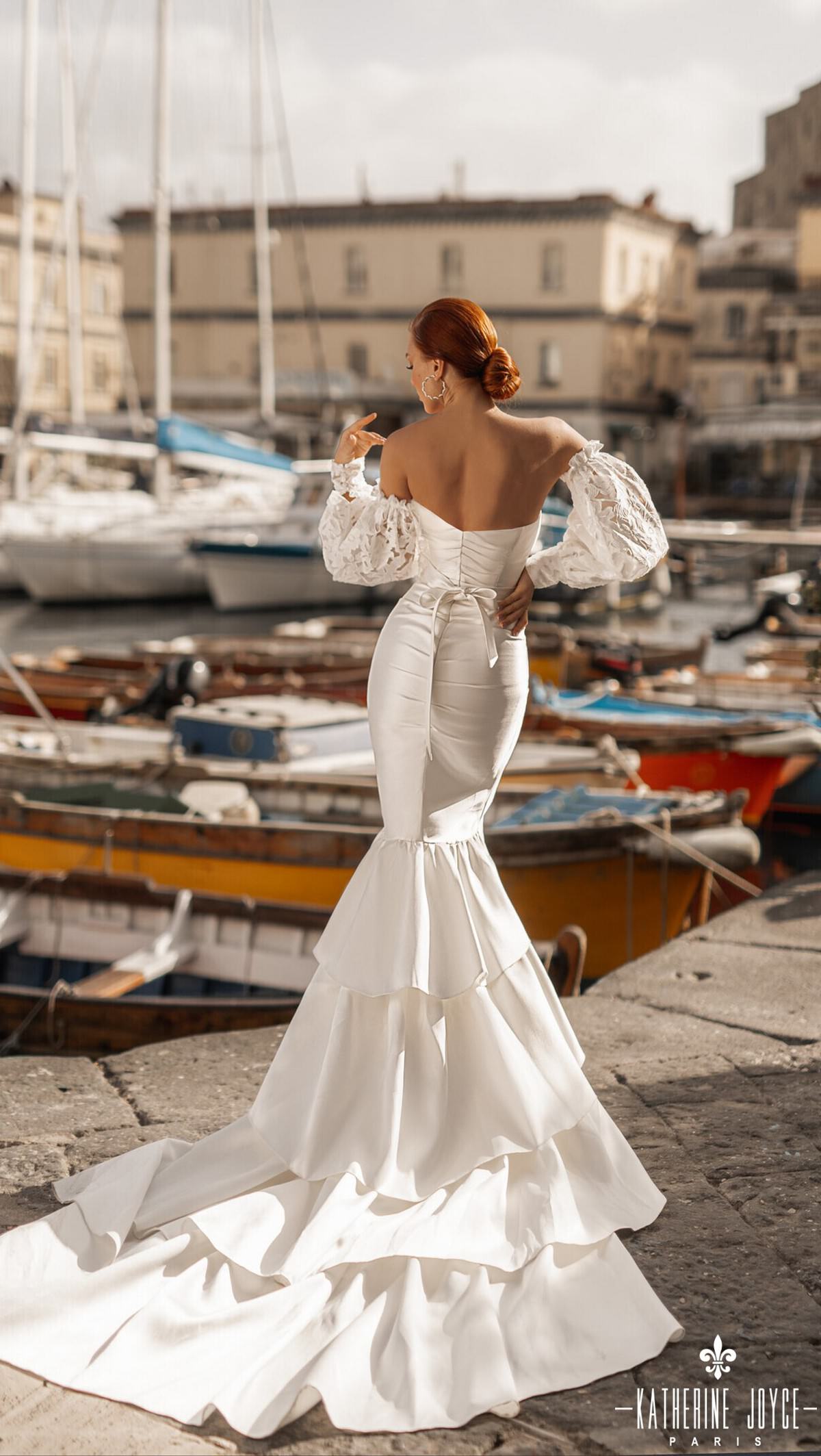 Long Sleeves Mermaid Vinatge Wedding dress by Katherine Joyce 2022 Bridal Collection