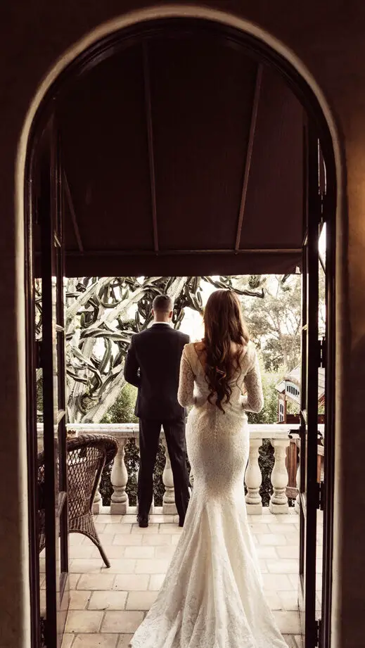 first look romantic wedding photo - Robbie Ziegler Photography