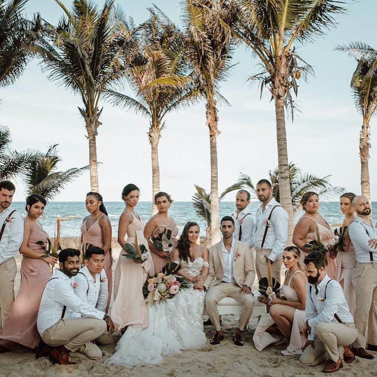 Cancun Beach Wedding - El Dorado Resorts - fuentes beach portrait