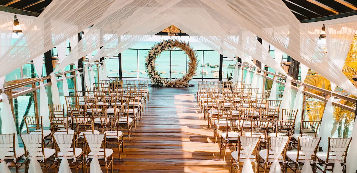 Destination Wedding Cancun El DOrado Resorts Pier Deck - Ceremony