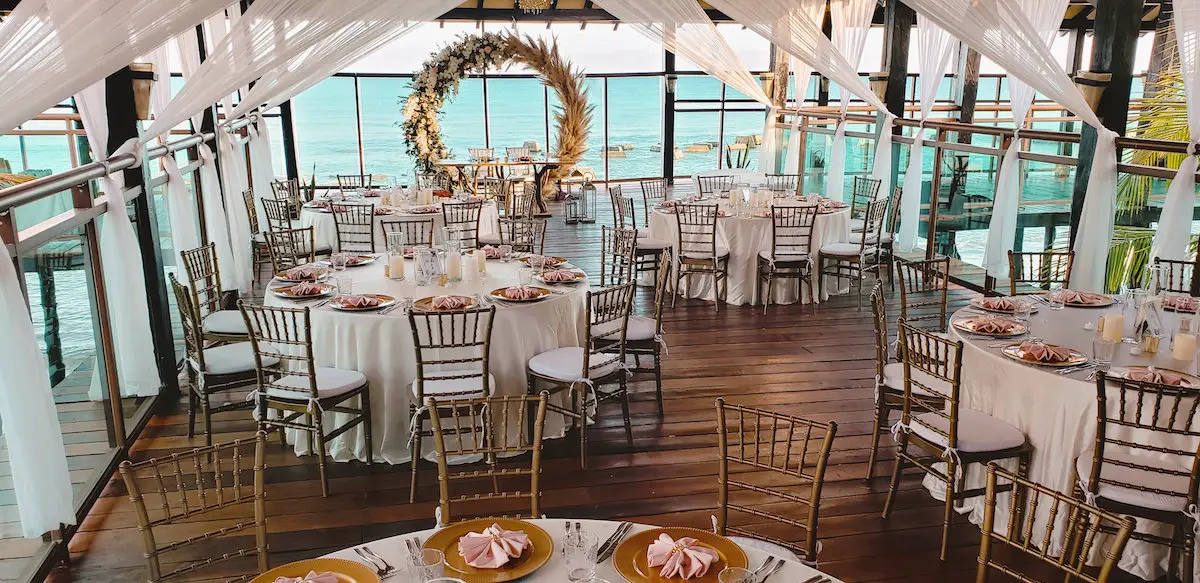Desstination Wedding Cancun El DOrado Resorts Pier Deck - Reception
