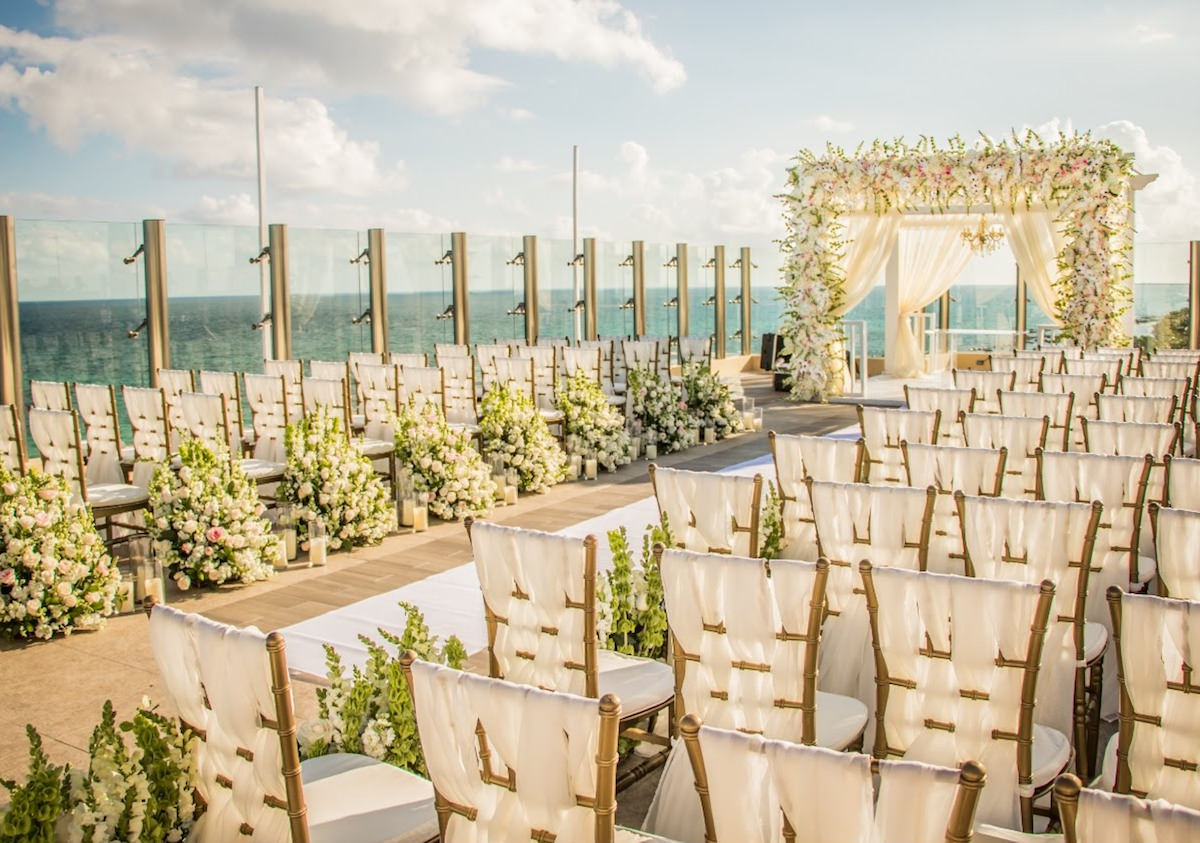 Destination Wedding Playa Del Carmen - El Dorado Resorts sky deck spectacular ceremony2