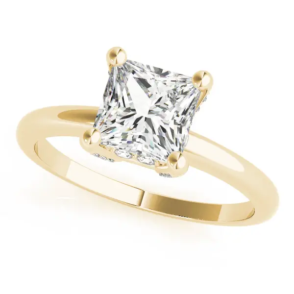 Lab Grown Diamond Engagement Ring by LovBe - Yellow Gold Princess Cut