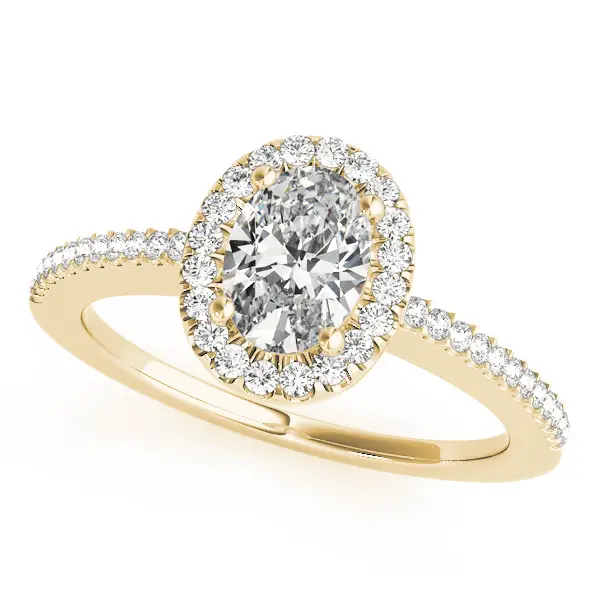 Lab Grown Diamond Engagement Ring by LovBe - Gold Halo Vintage