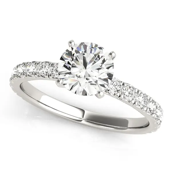 Lab Grown Diamond Engagement Ring by LovBe - White gold classic round