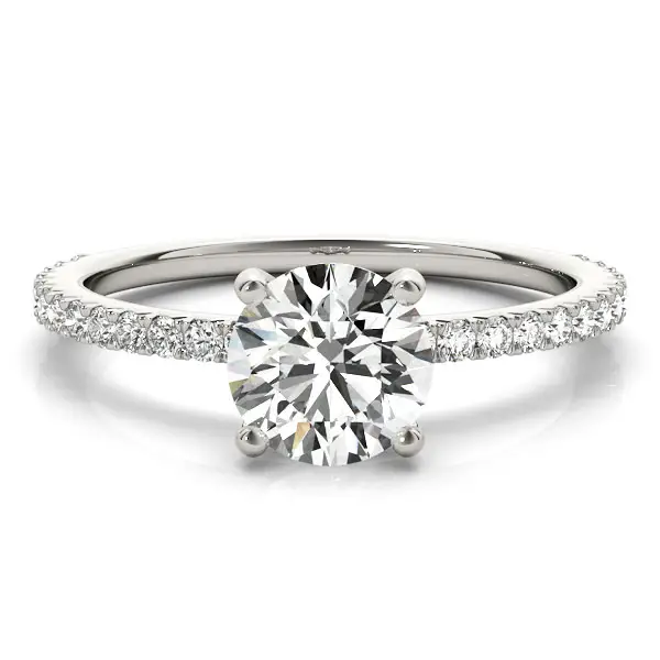 Lab Grown Diamond Engagement Ring by LovBe - White gold classic round