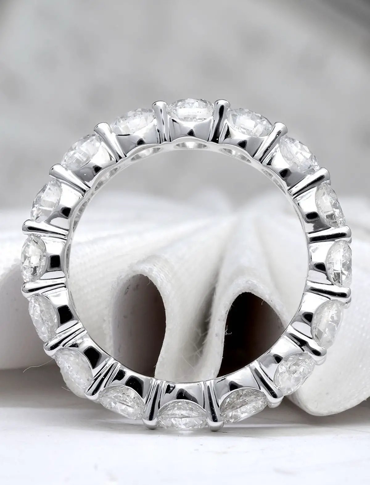 Round Cut Eternity Wedding Diamond Band Ring