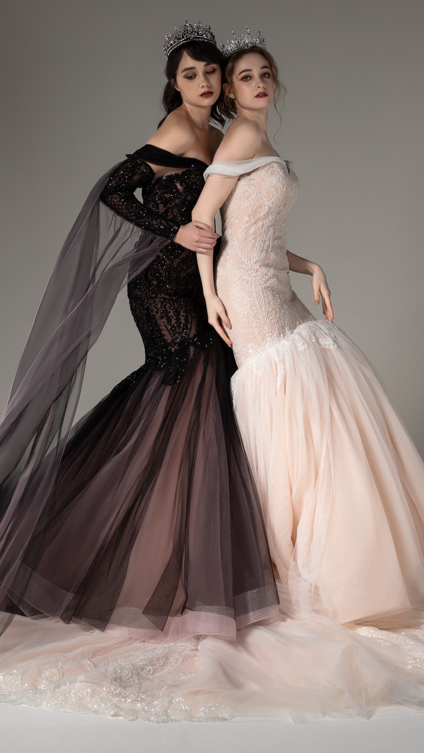Black and pink Wedding Dresses by Cocomelody 2022 - CW2508 | ALISHA + CW2509 | AZALEA