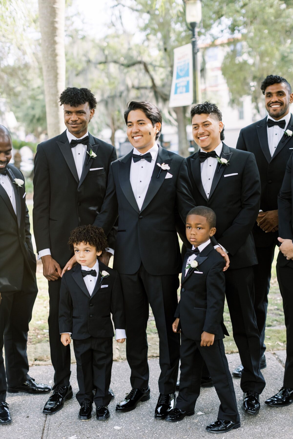 Black tie wedding Groomsmen - Photography: Brooke Images