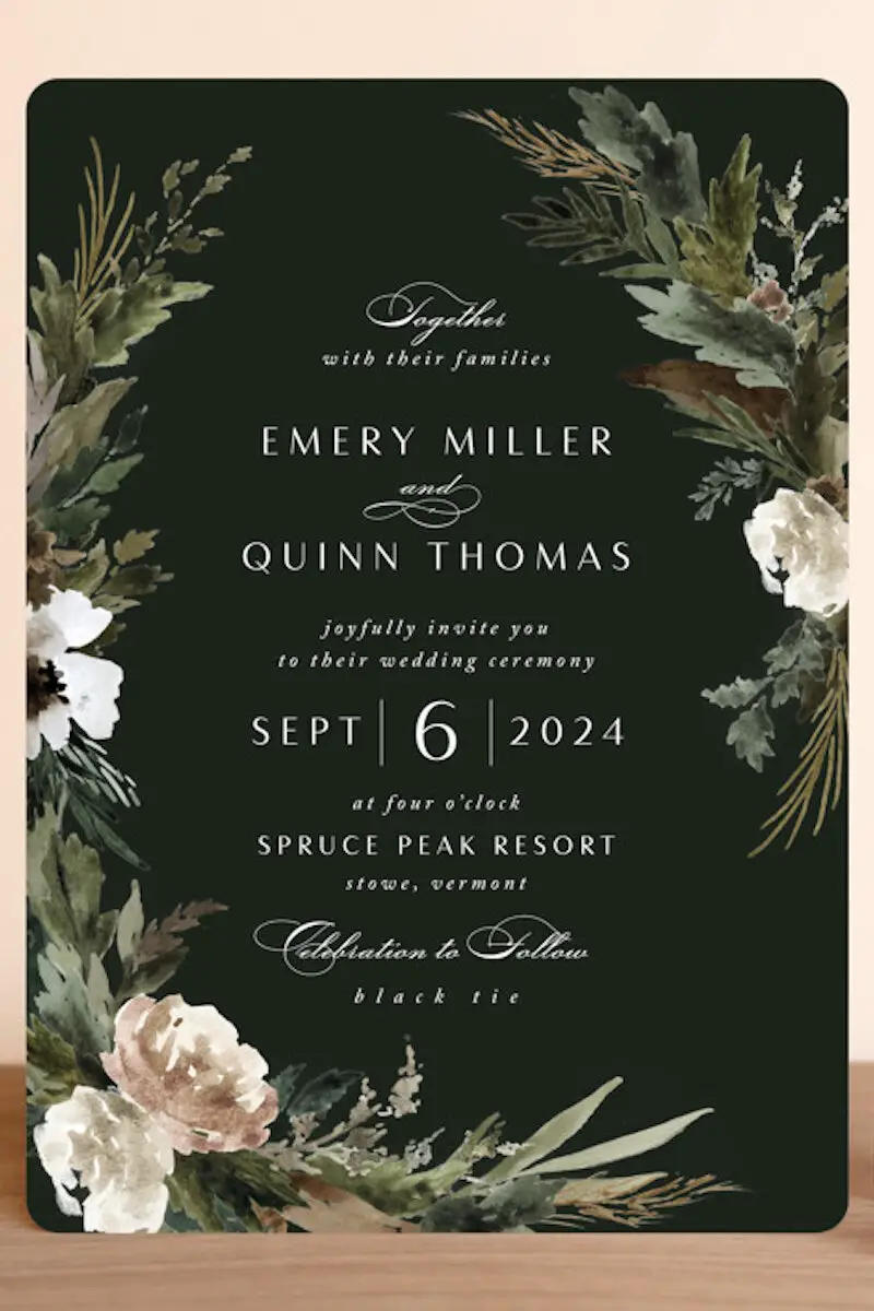 Forest Green Wedding Invitations - fall wedding colors - Minted