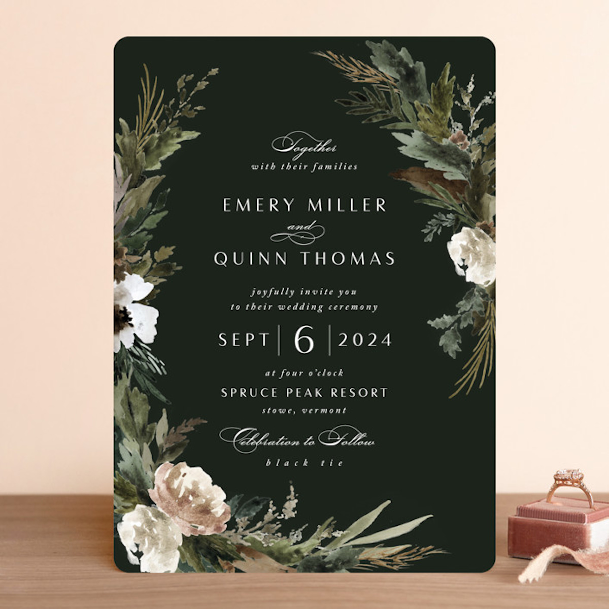Forest Green Wedding Invitations - fall wedding colors - Minted