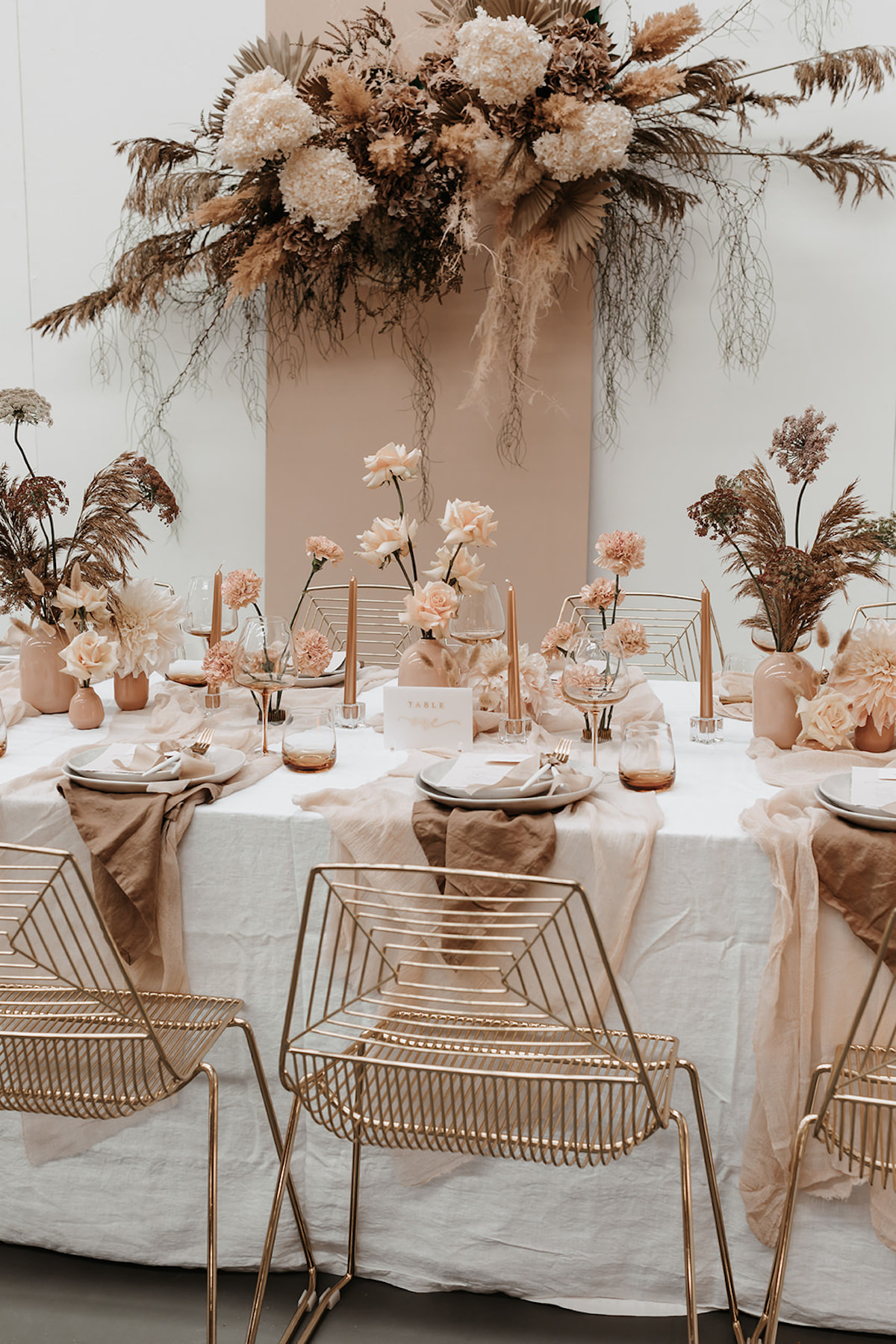 Neutral Bohemian Wedding Reception and Table Decor - Feather and Finch Photography