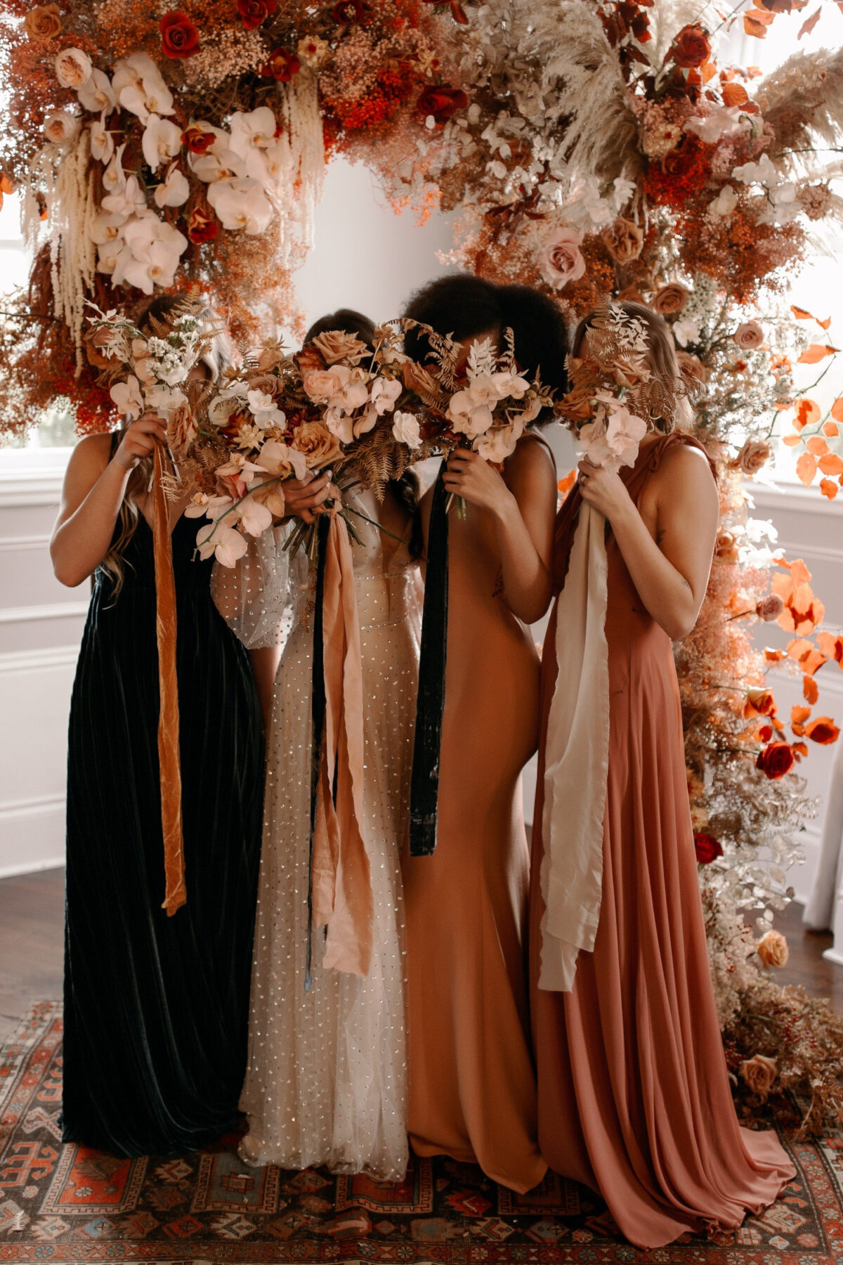 Terracotta Bridesmaid dresses - fall wedding colors - Monique Serra Photography