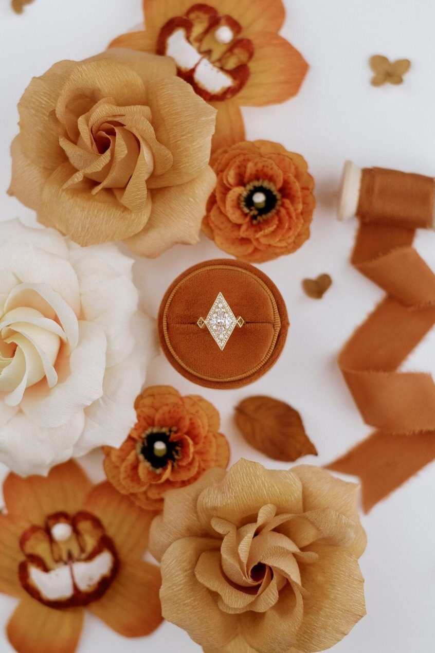 Terracotta Engagement Ring Box - fall wedding colors - Etsy
