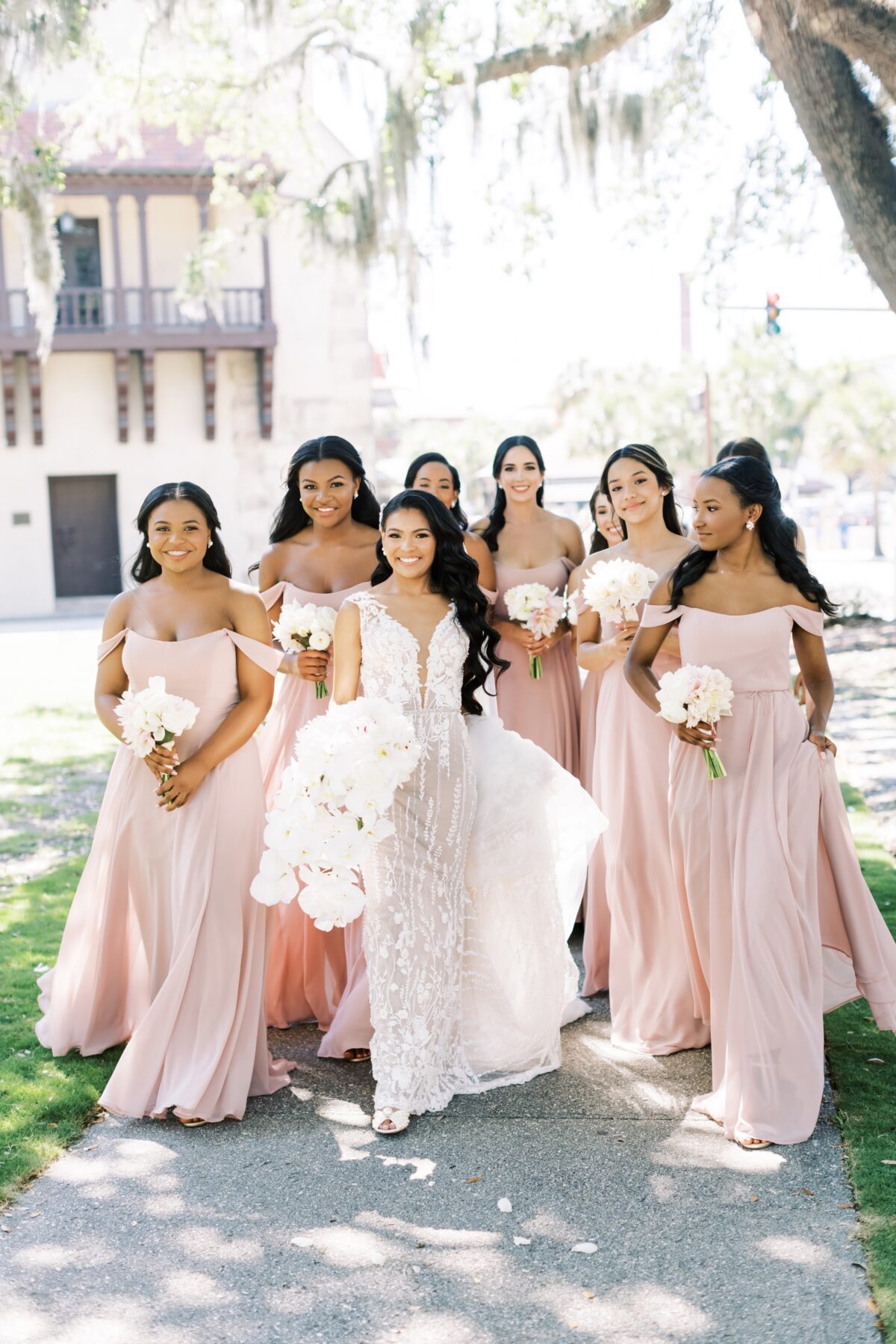 long pink bridesmaid dresses - Photography: Brooke Images