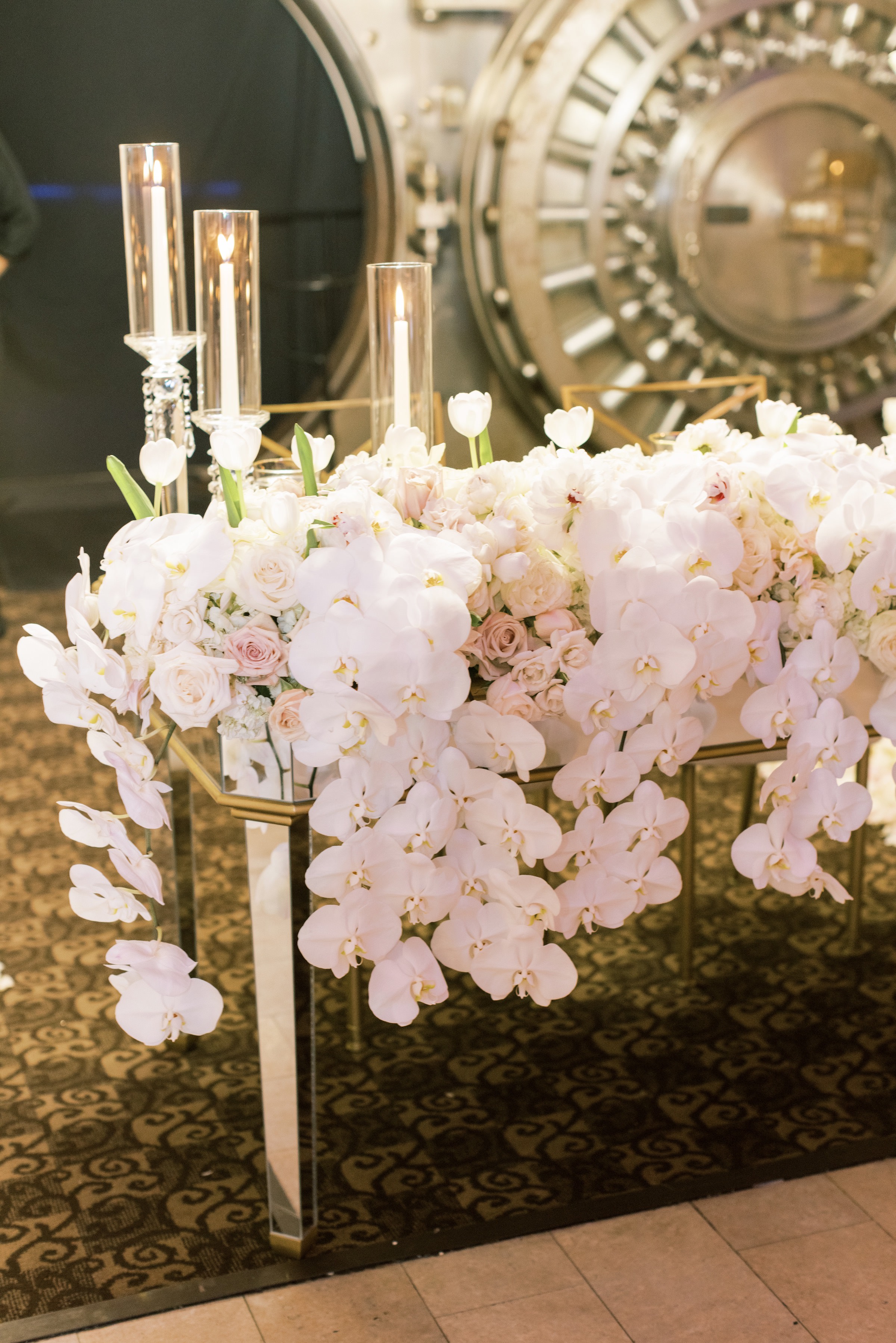 orchid wedding ceremony floral arrangement - Photography: Brooke Images