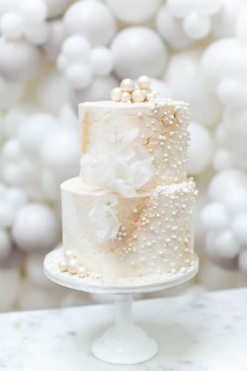Wedding Trends Pearl Cake Design - Elizabeth's Cake Emporium