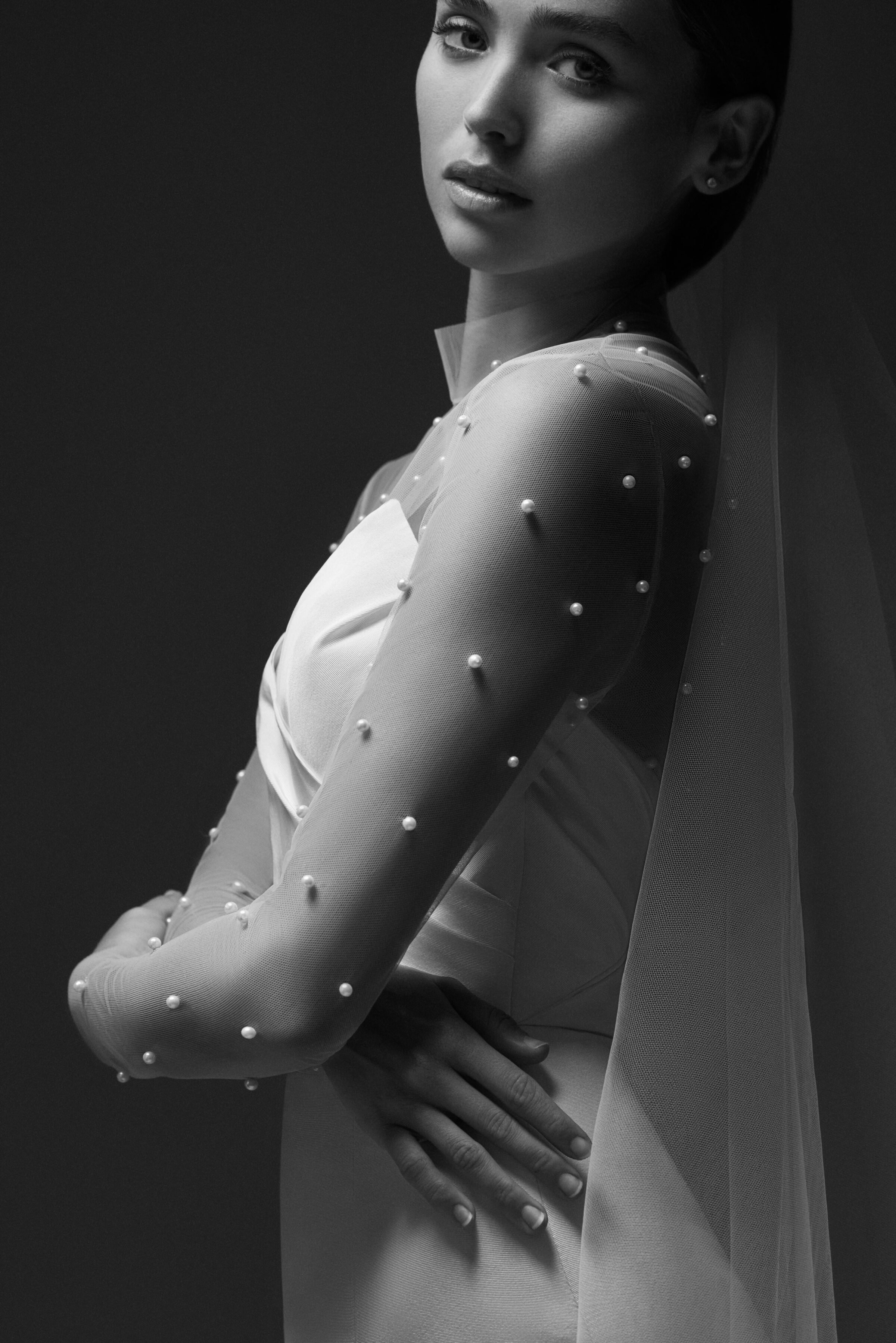 Wedding Dress with Pearls by Allison Webb