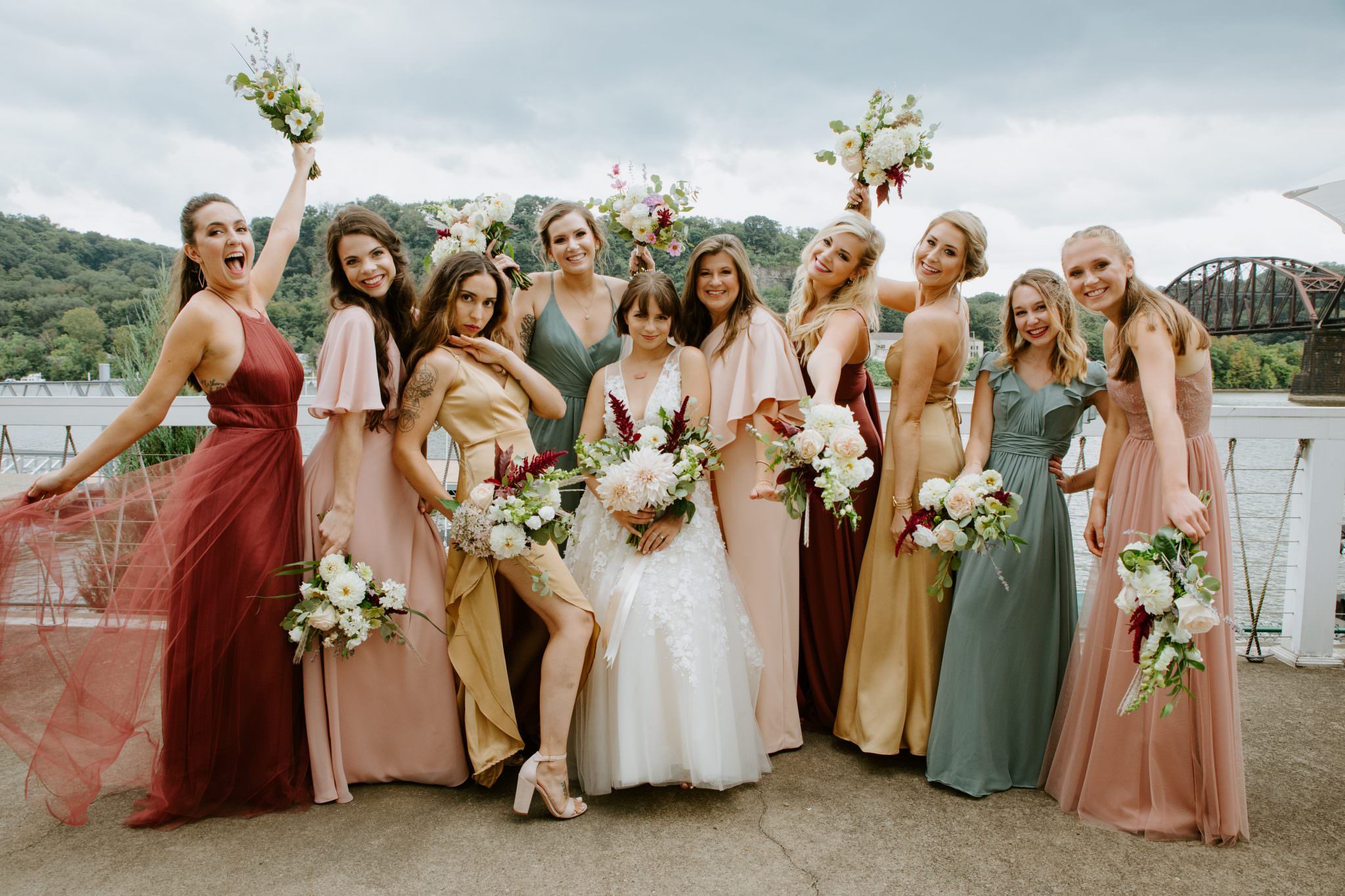 Tangerine 2024 bridesmaid dresses