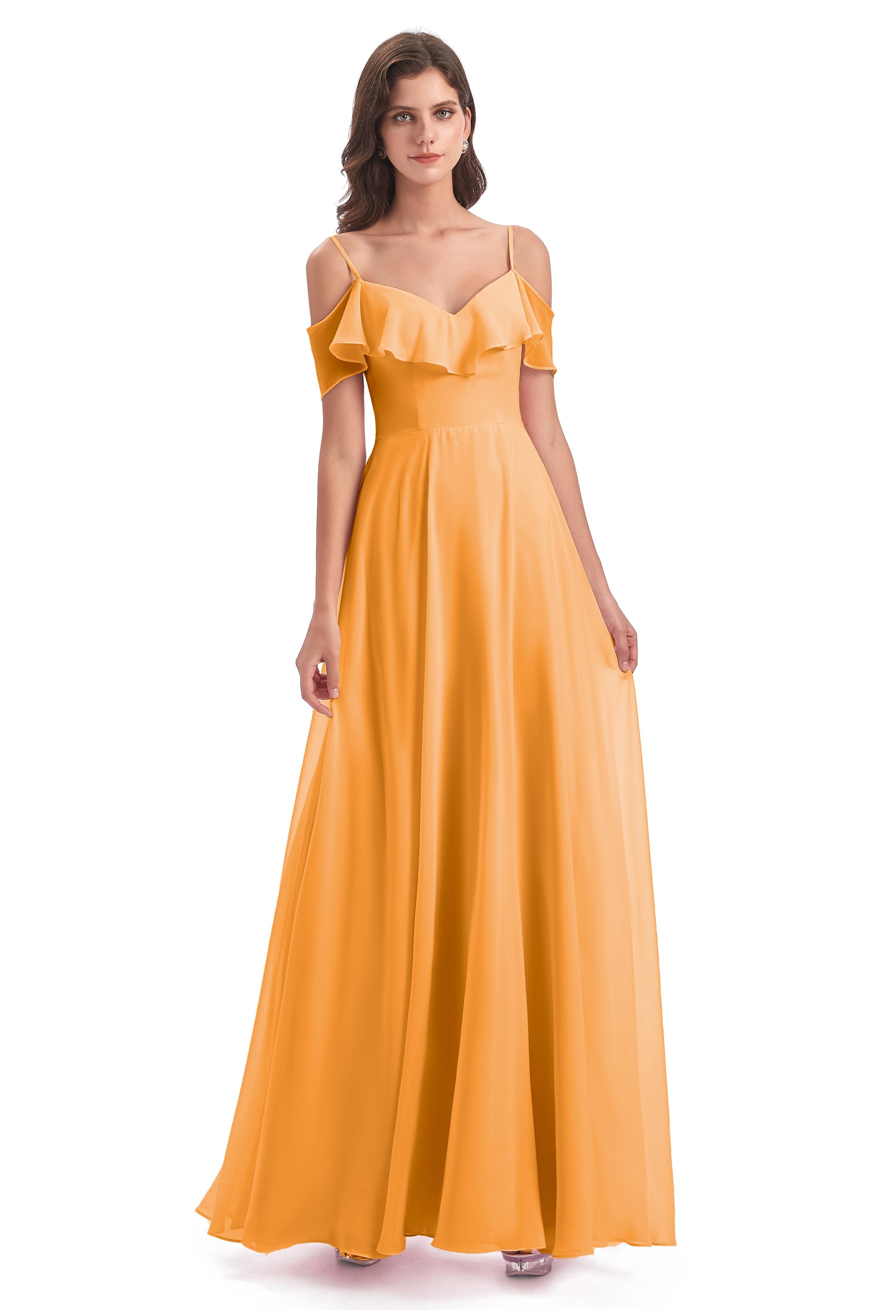 Elizabeth Tangerine bridesmaid dress by Ciccinia