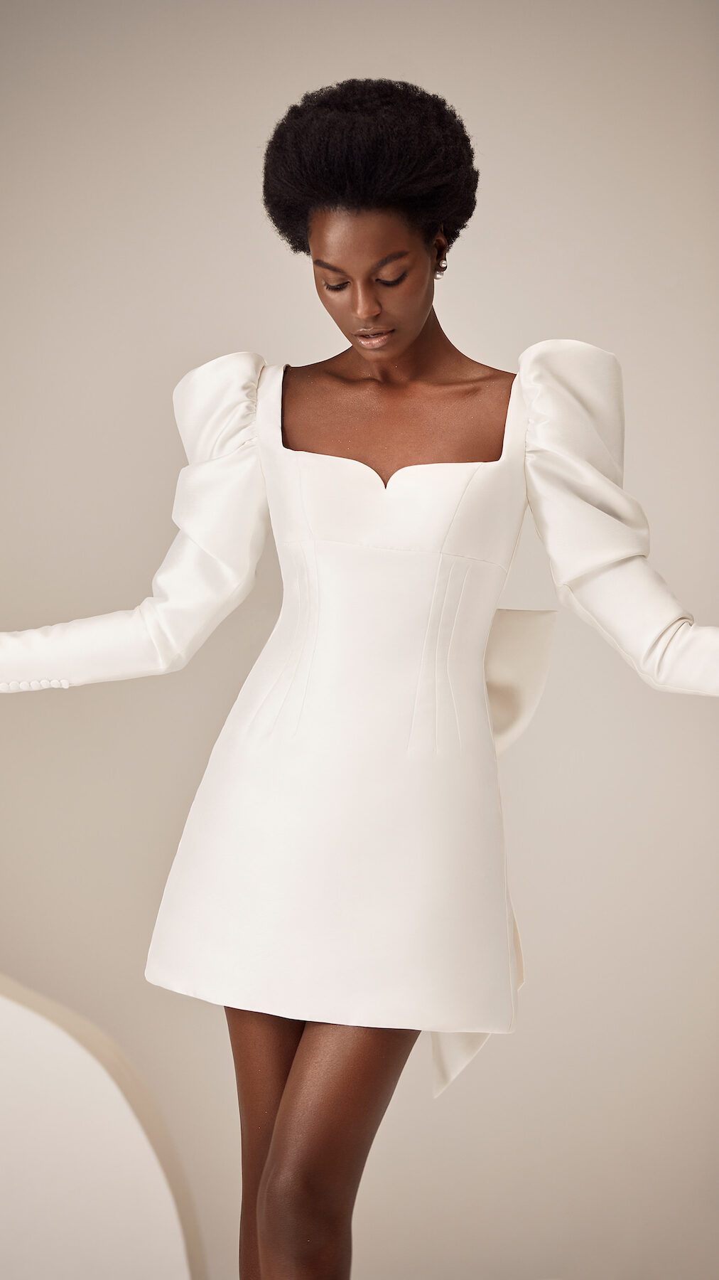 Courthouse Wedding Dress by Milla Nova - Honey white lace