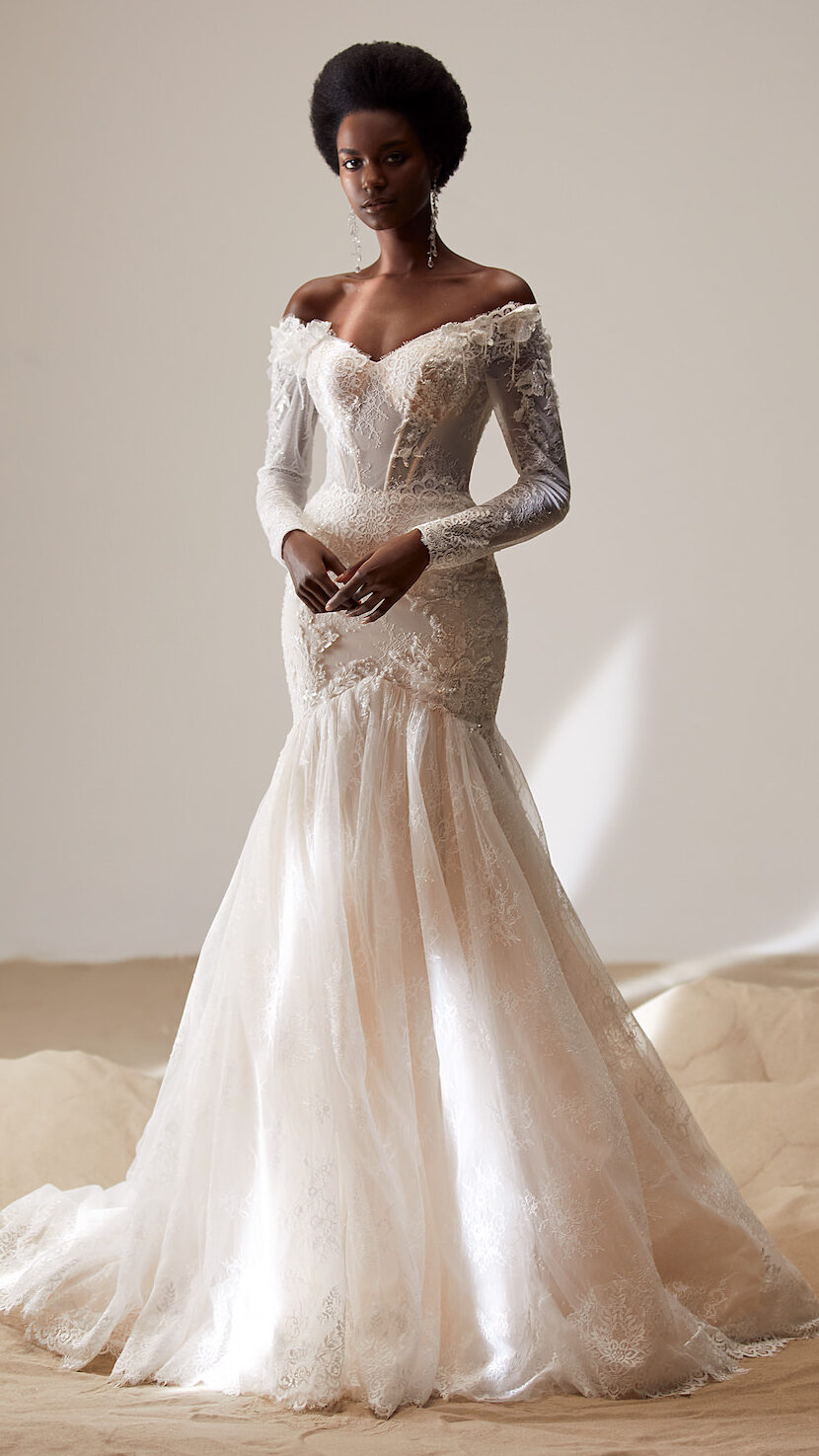 Hailey Bieber Wedding Dress by Milla Nova - Lola white lace