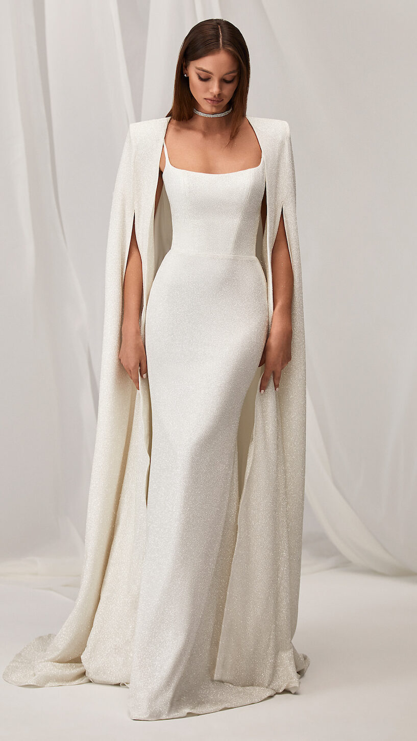 Modern Wedding Dress by Milla Nova - Phoebe White Lace