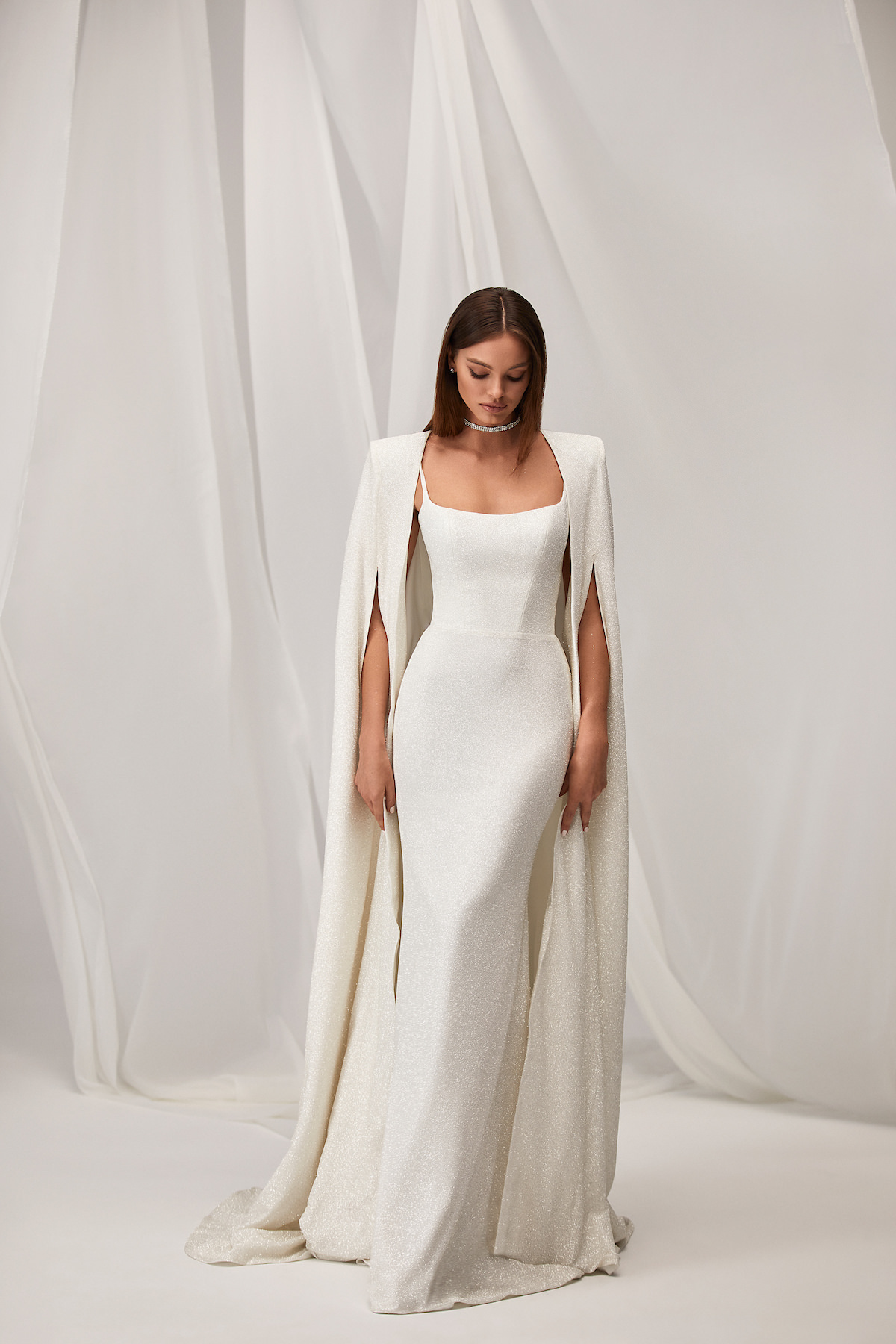 Modern Wedding Dress by Milla Nova - Phoebe White Lace