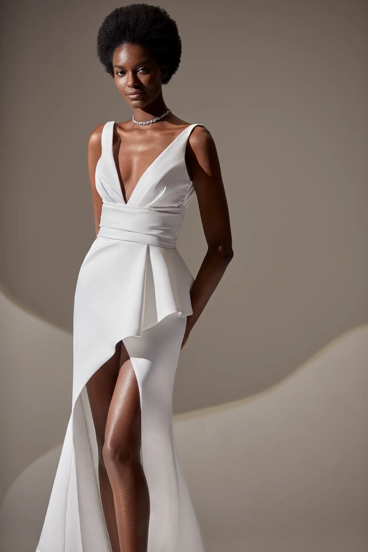 Modern Wedding Dress by Milla Nova - Uma white lace