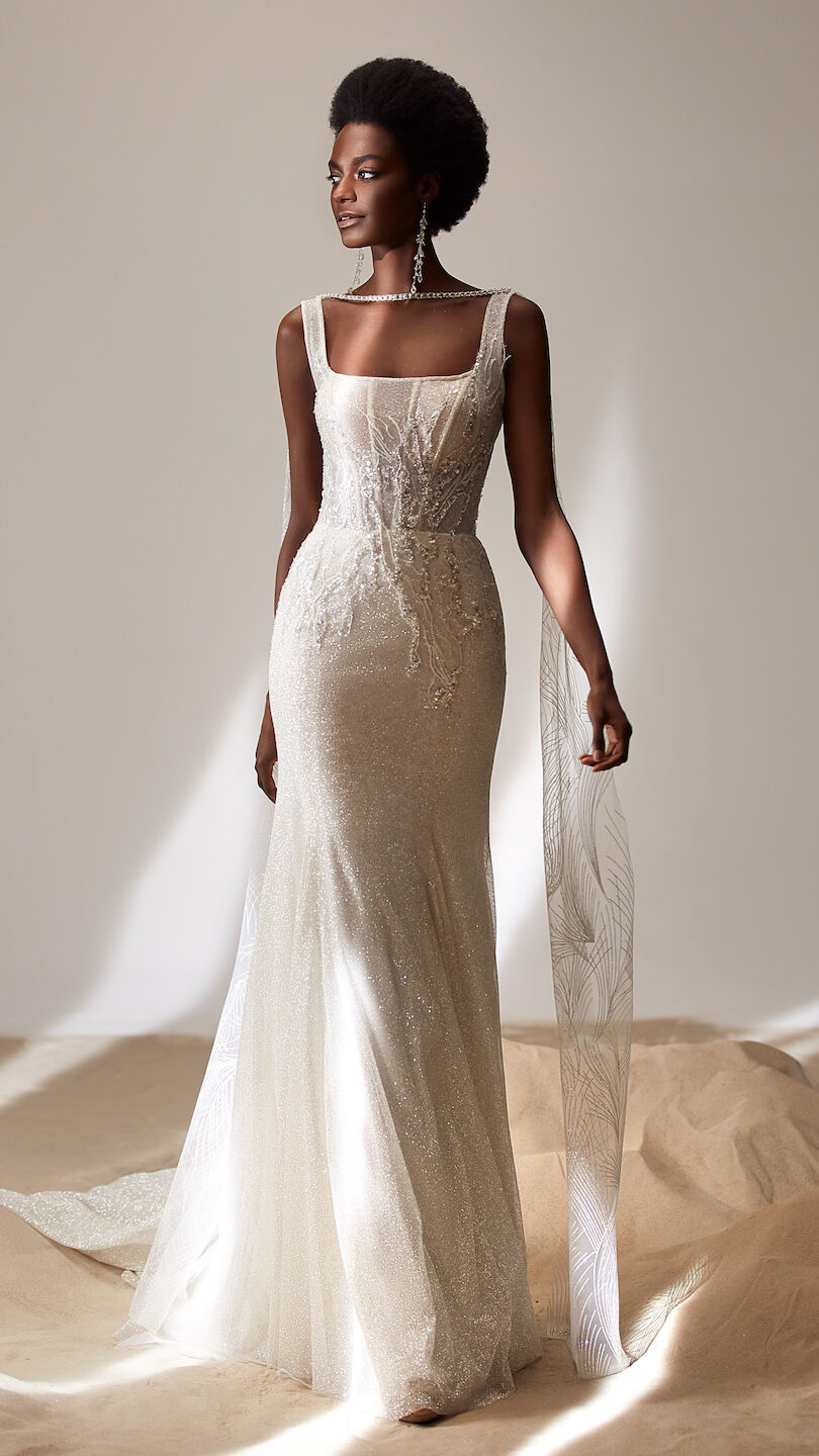 Modern elegant Wedding Dress by Milla Nova - Messi white lace