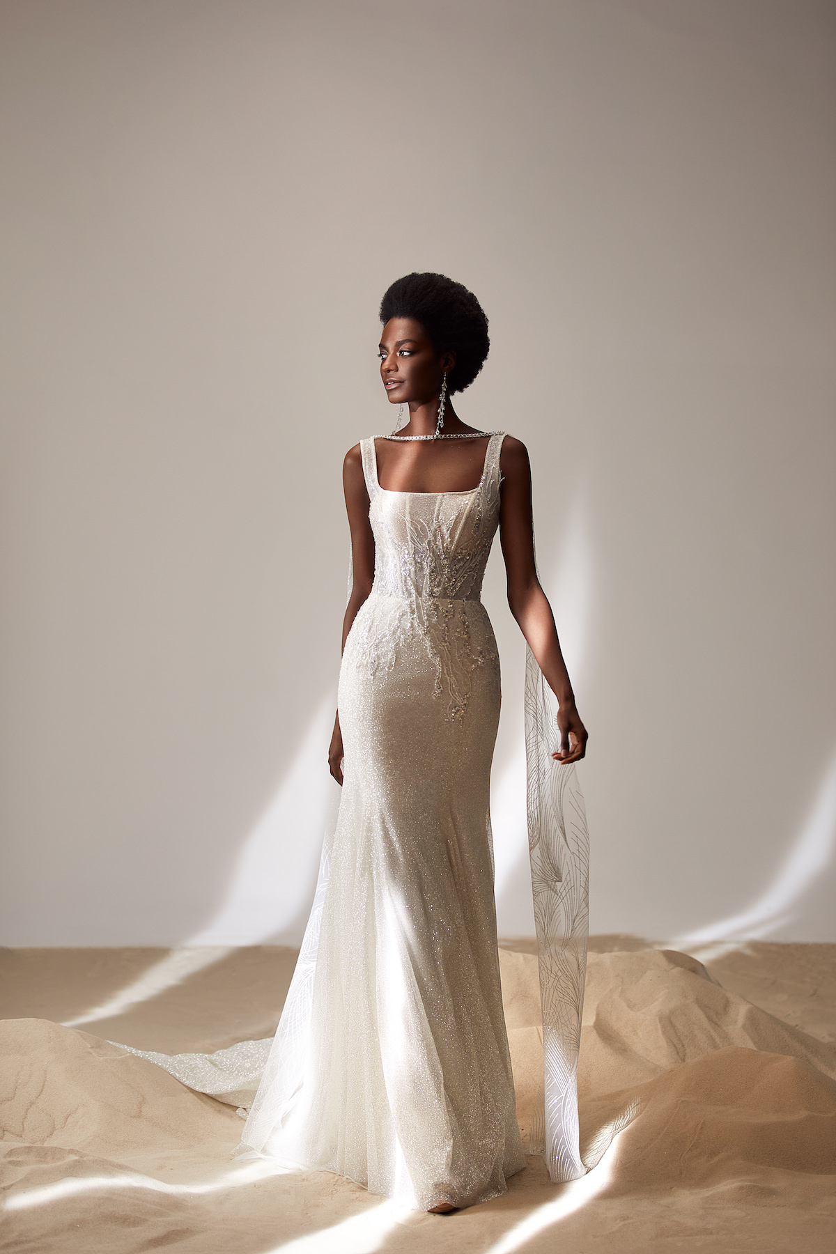 Modern elegant Wedding Dress by Milla Nova - Messi white lace