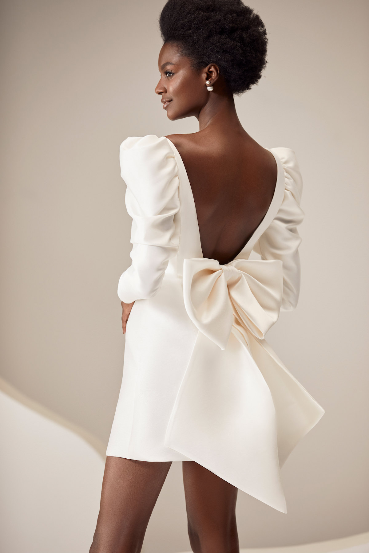 Open back short Wedding Dress by Milla Nova - Honey white lace