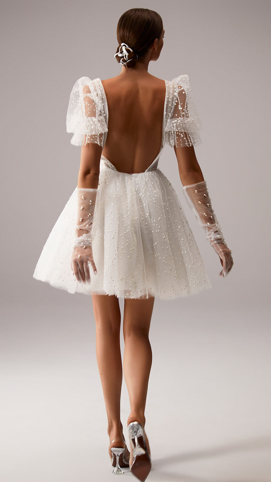 Short backless Wedding Dress by Milla Nova - Luv White Lace