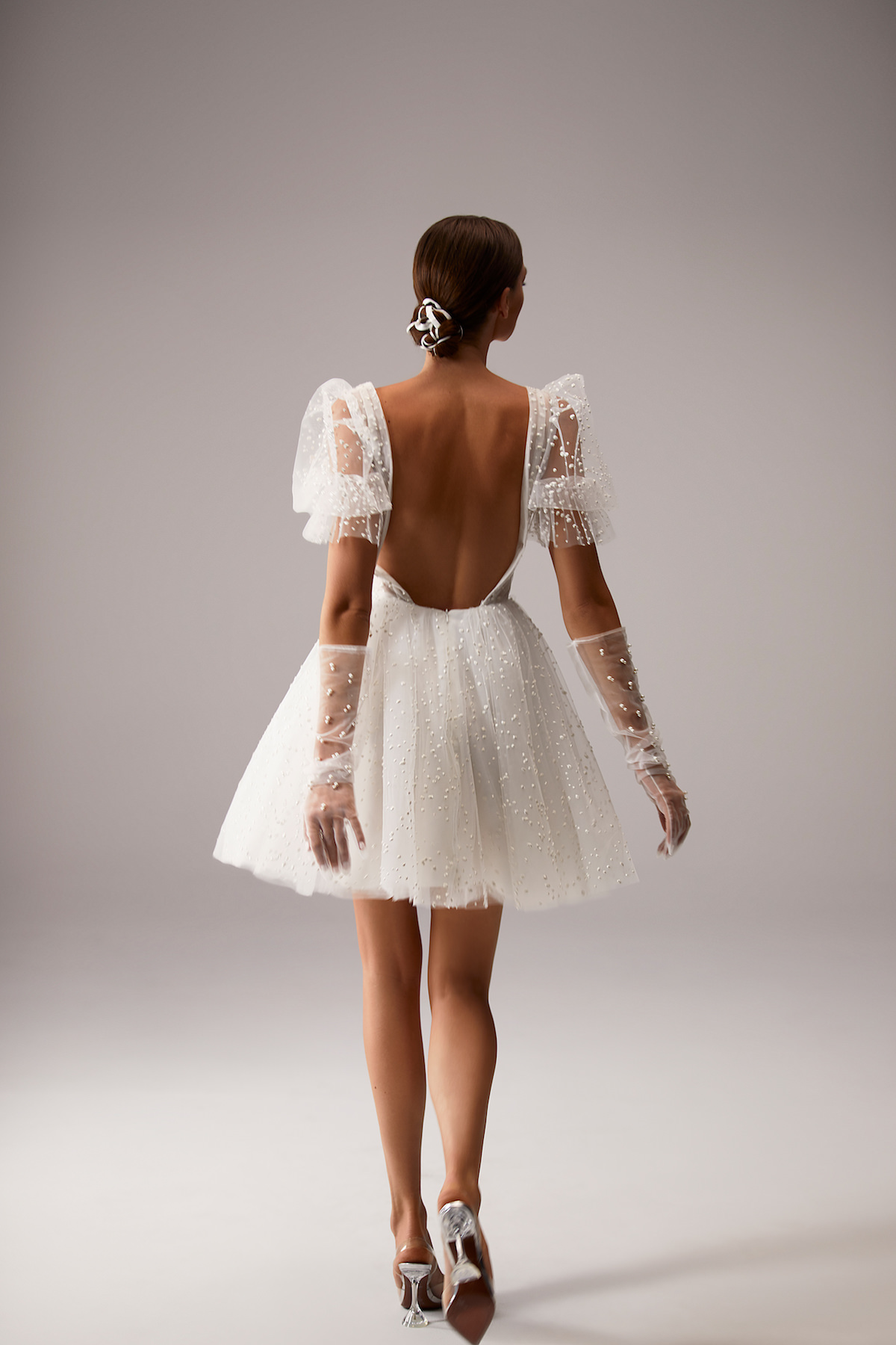 Short backless Wedding Dress by Milla Nova - Luv White Lace