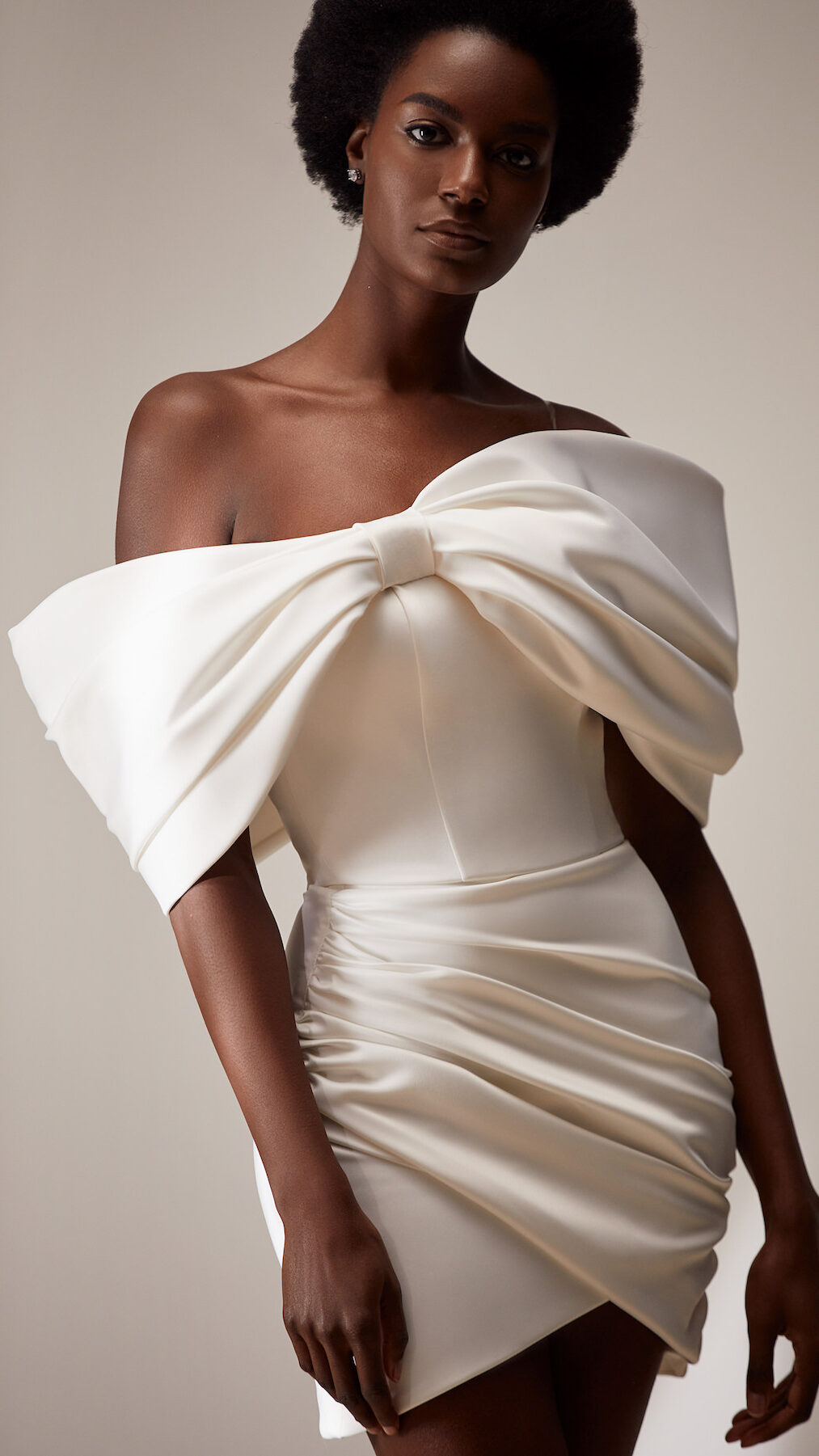 Short modern Wedding Dress by Milla Nova - Brielle white lace 34496