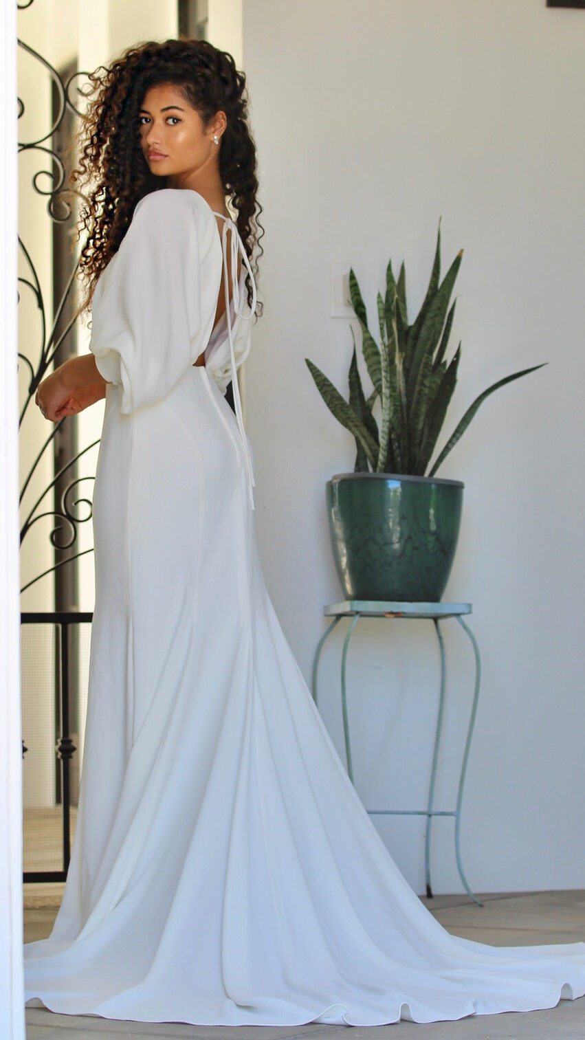 Modern Long Sleeves Bohemian Wedding Dress by All Who Wander - S21 AWW Dylan