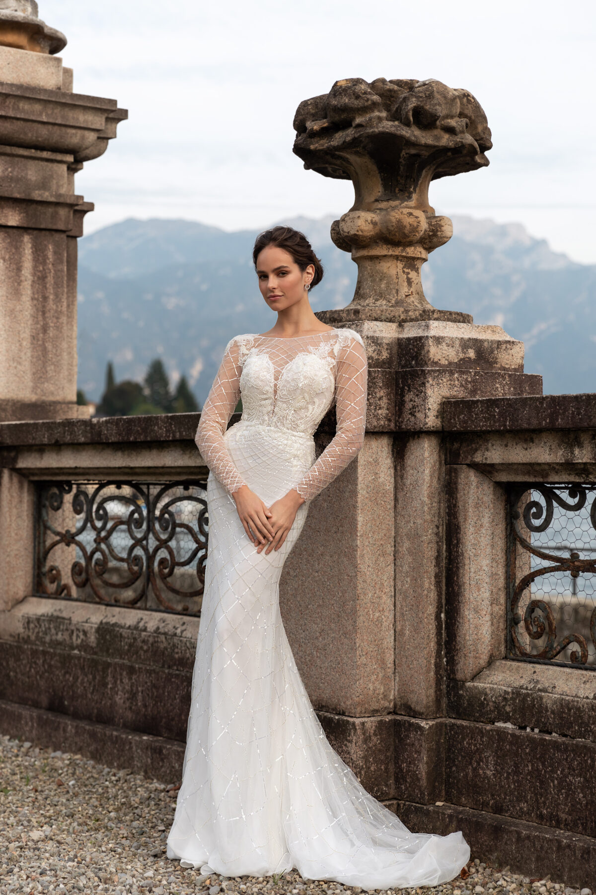 Elegant long sleeves mermaid wedding dress - Pollardi 2023 - Glow sparkle