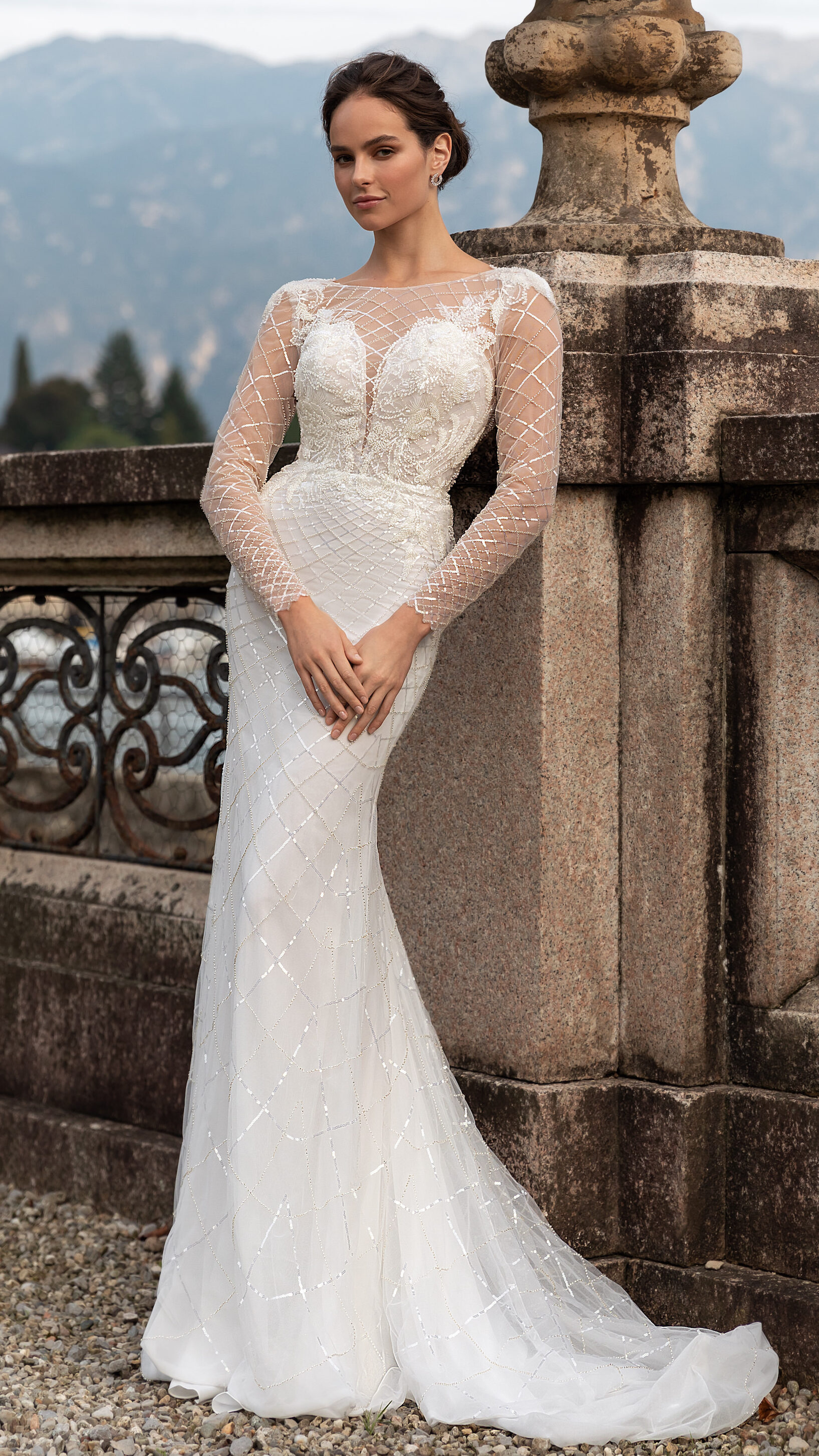 Elegant long sleeves mermaid wedding dress - Pollardi 2023 - Glow sparkle