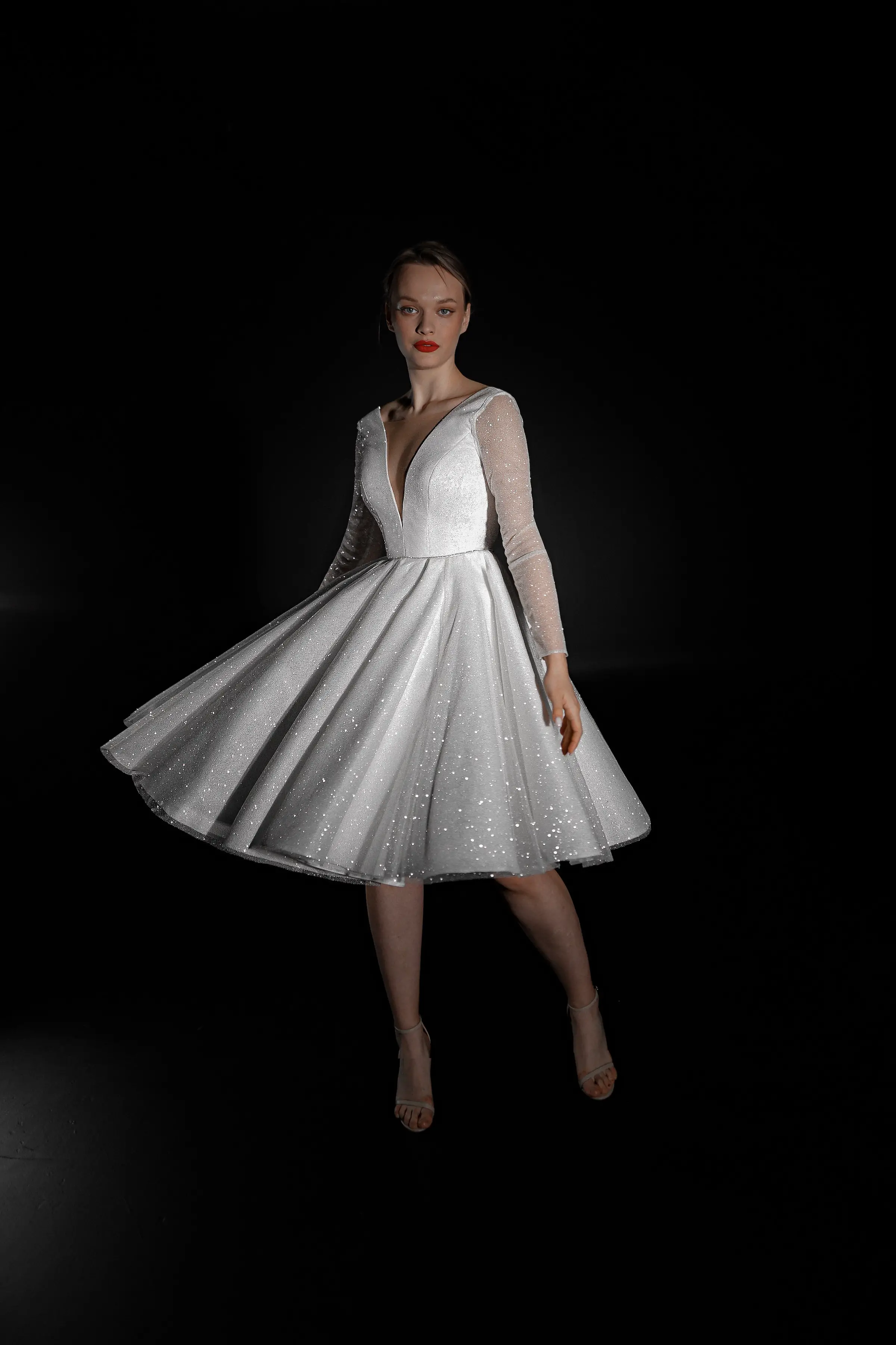 Sparkly Midi Wedding Dress Ramona by Olivia Bottega