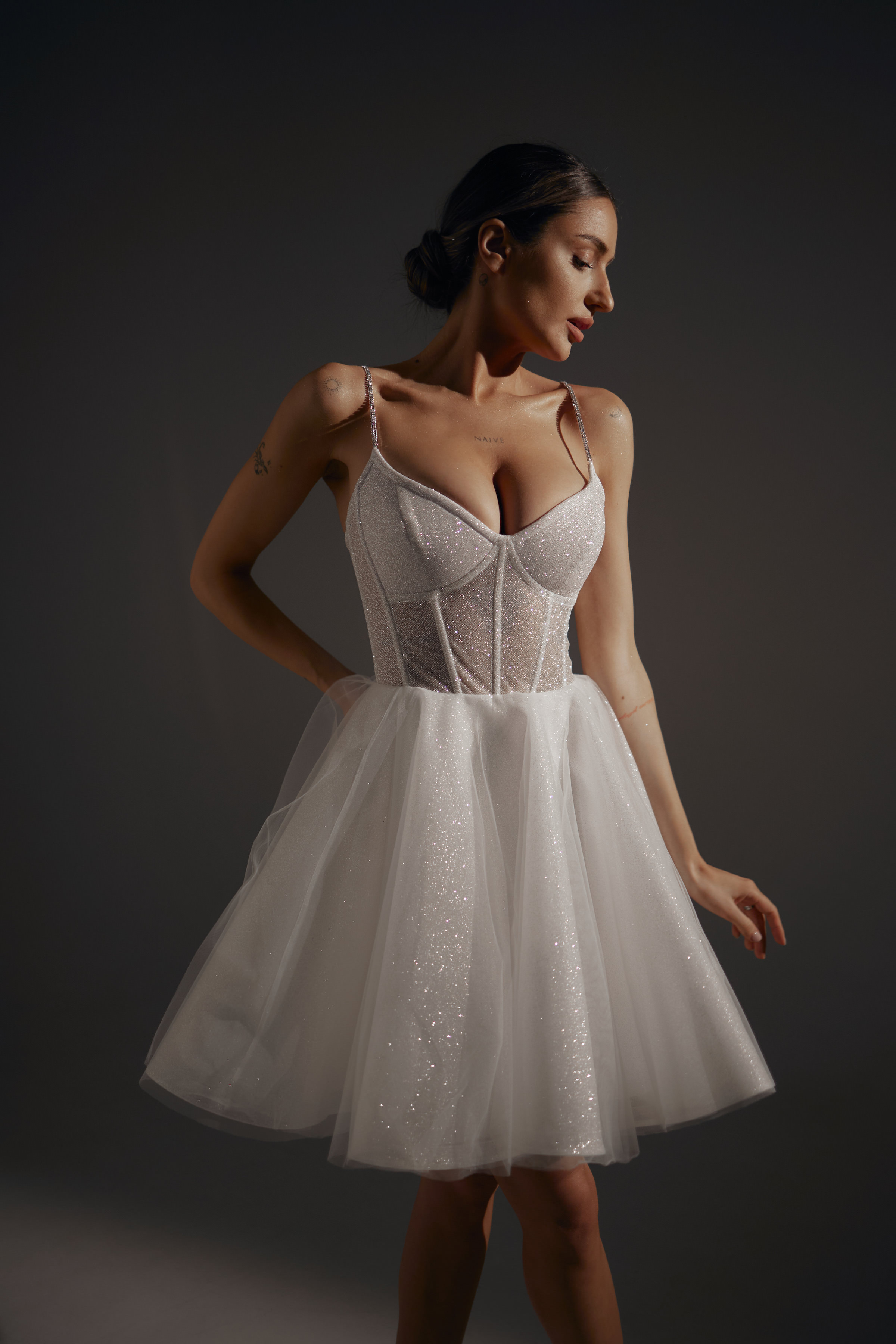 Shiny Midi Wedding _ Evening Dress Rakel by Olivia Bottega