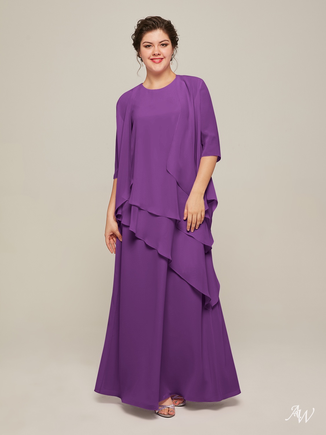 Layered Mother of The Bride Dress - AW Bridal Adalia