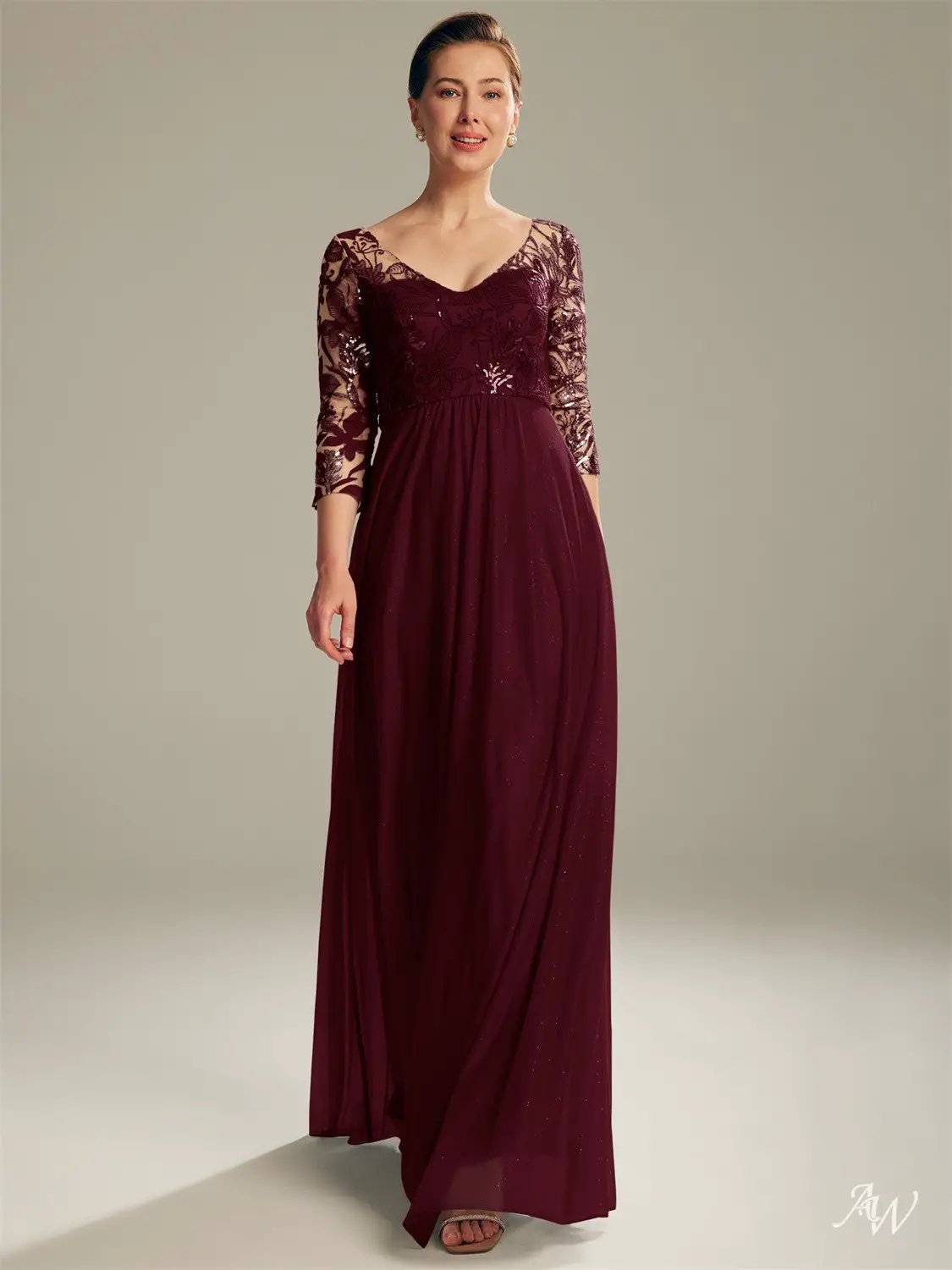 Mother of The Bride Dress with sleeves - AW Bridal Messi