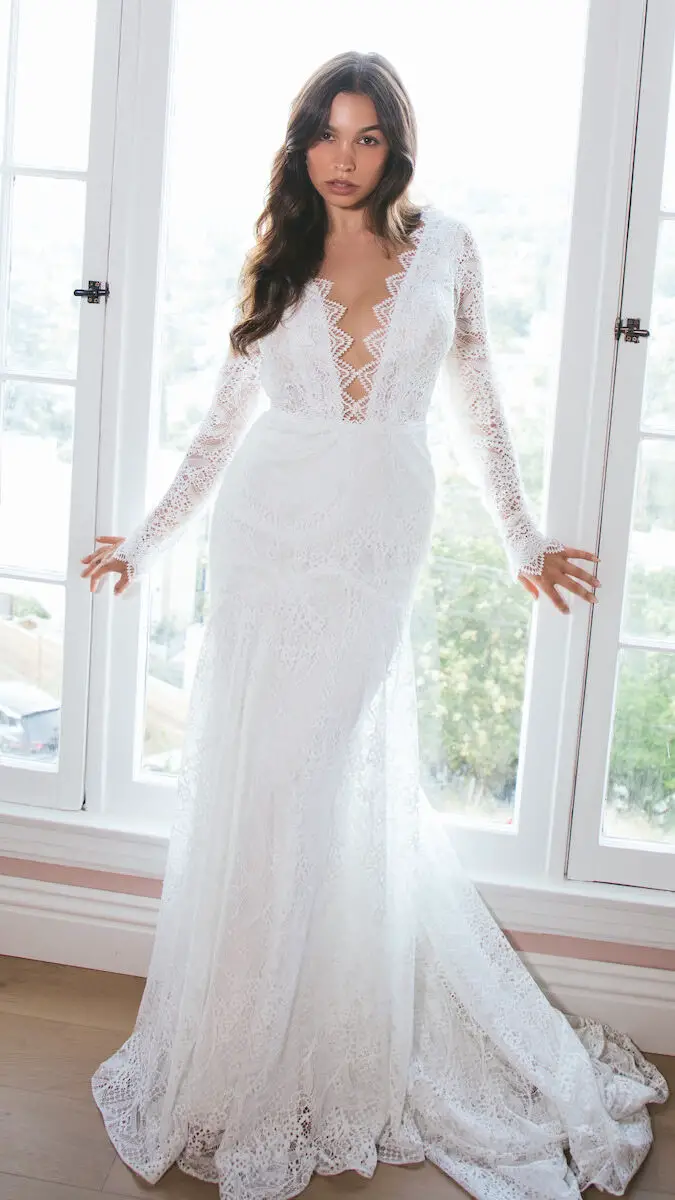 All Who Wander Wedding Dresses - Nash gown long sleeves