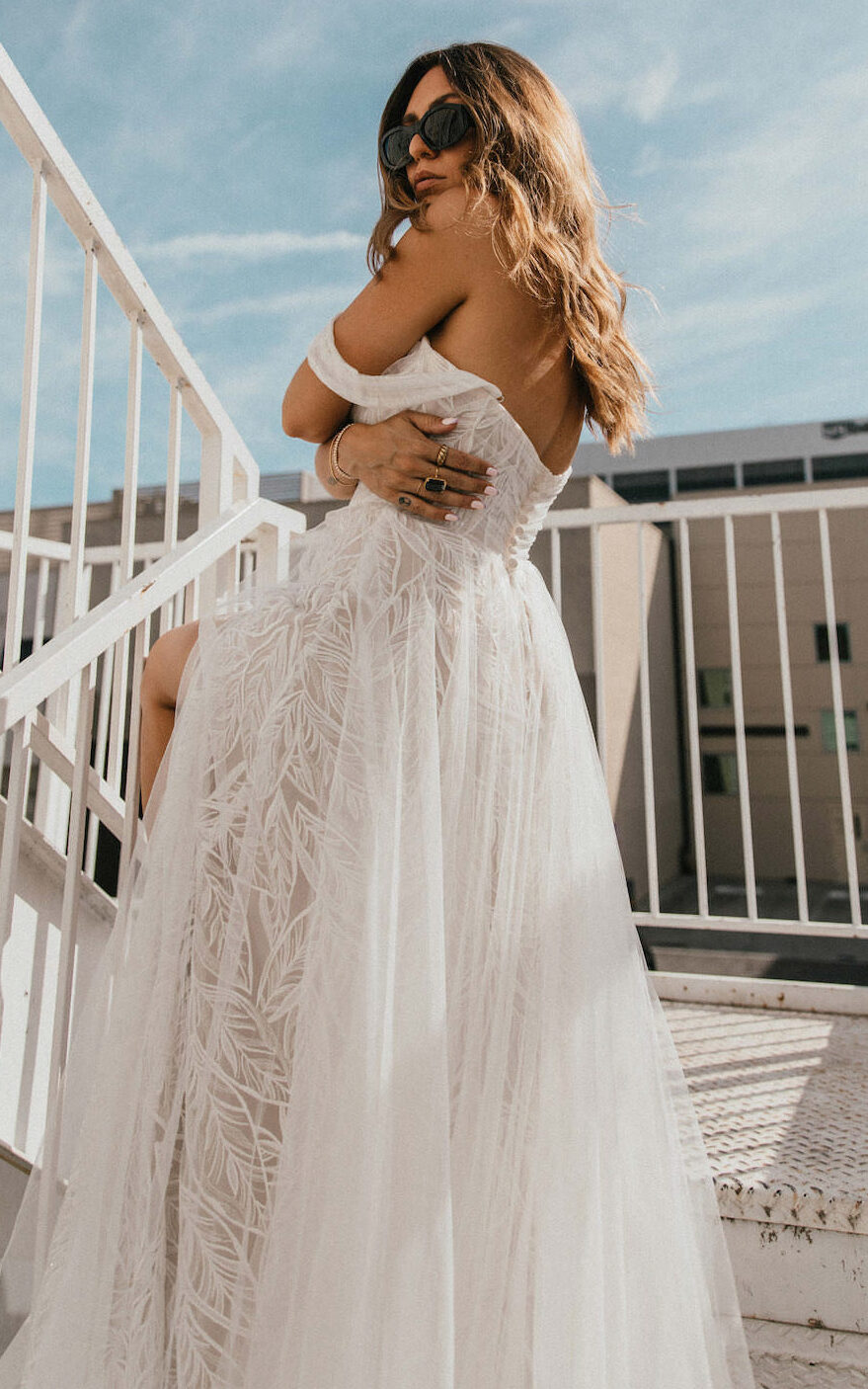 All Who Wander Wedding Dresses - Noele gown off the shoulder