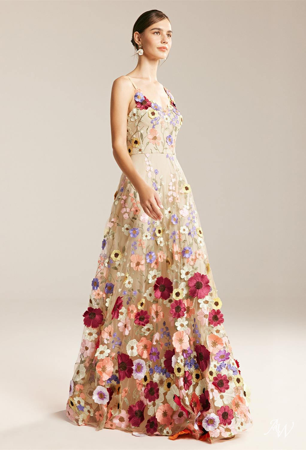 Colorful Floral Wedding Dress